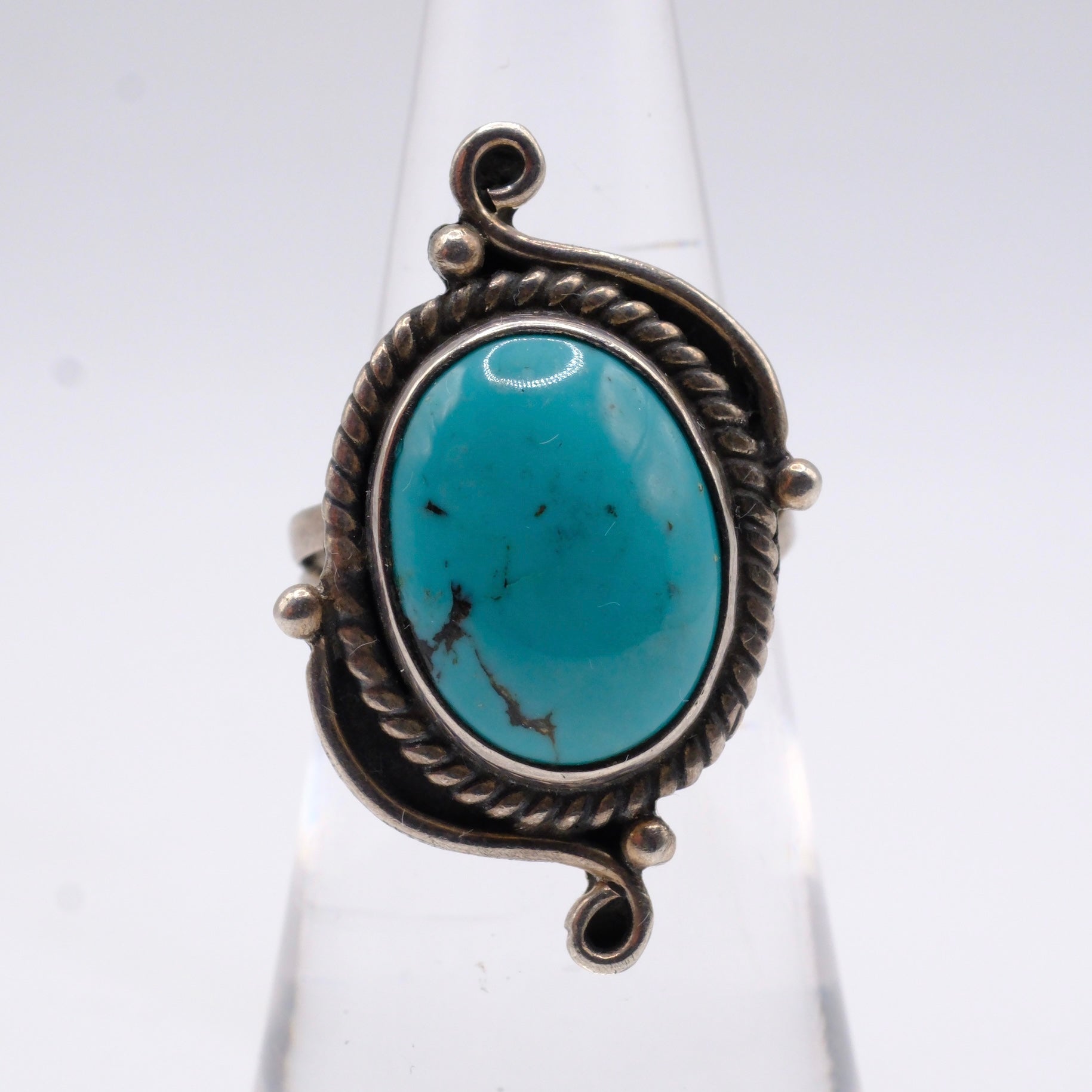 Vintage Sterling Turquoise Ring 5.5