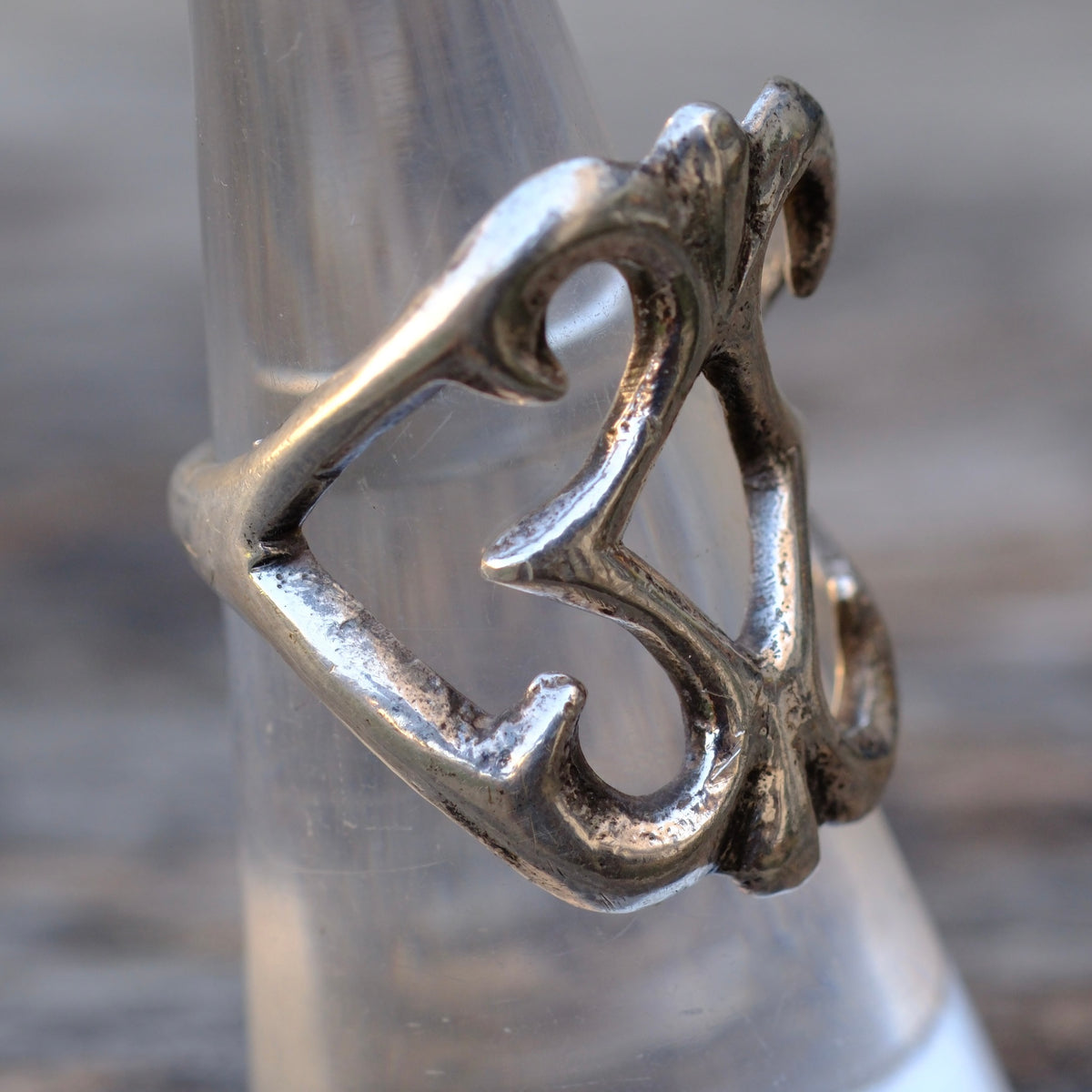 Vintage Sterling Silver Sandcast Ring 5.5