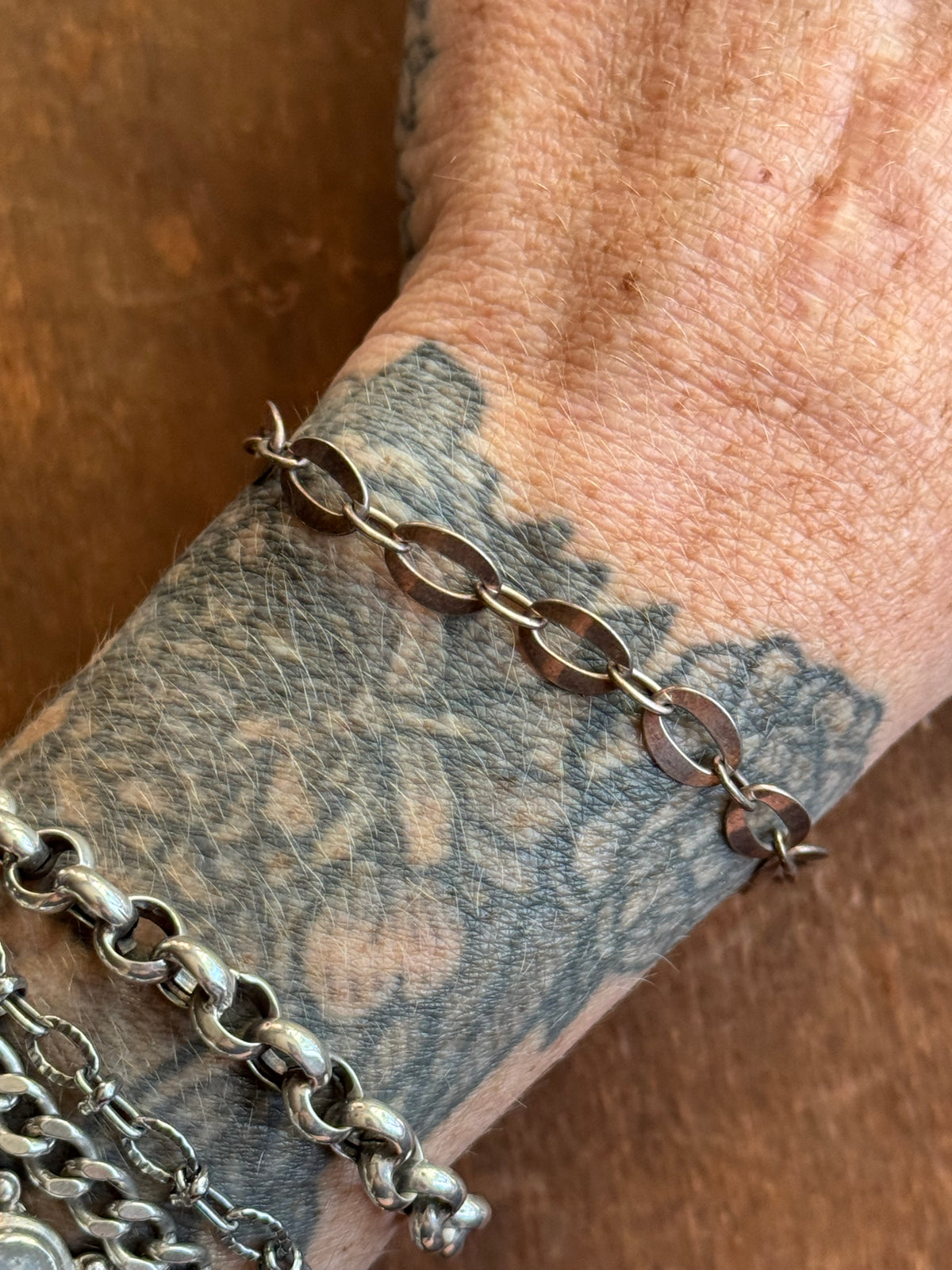 Vintage Sterling Silver 8” Open Link Chain Bracelet