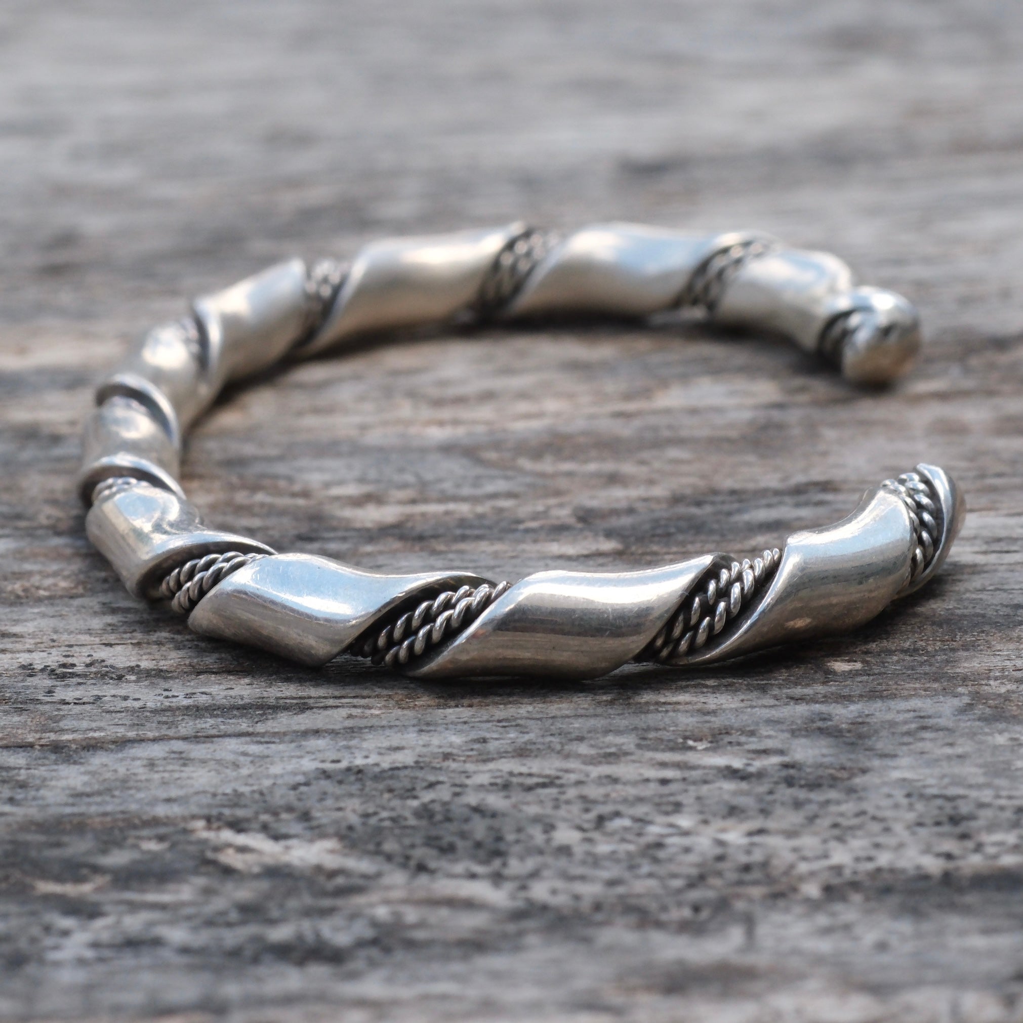 Vintage Sterling Silver Plated Twisted Cuff Bracelet