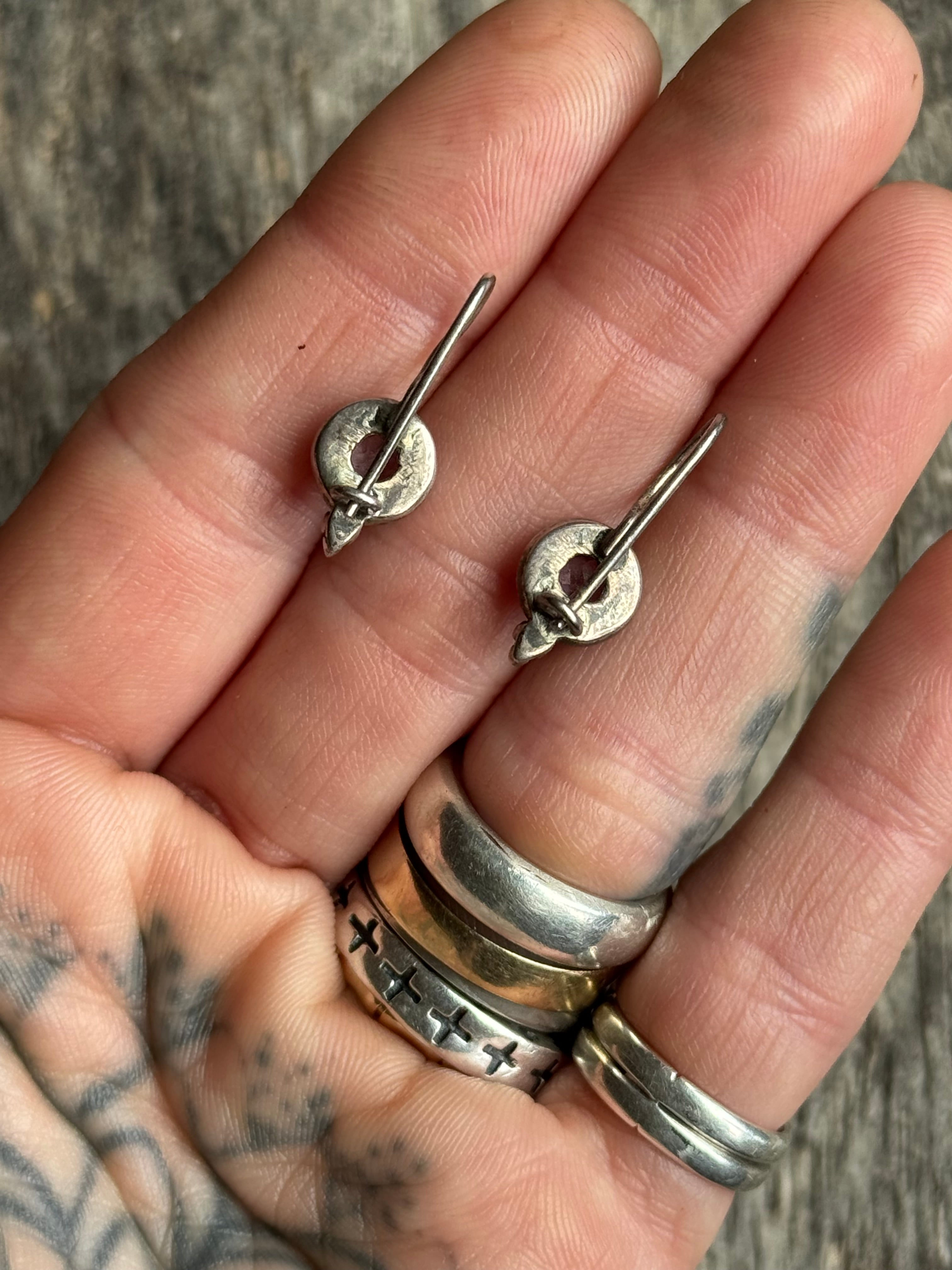 Vintage Sterling Silver Amethyst Earrings