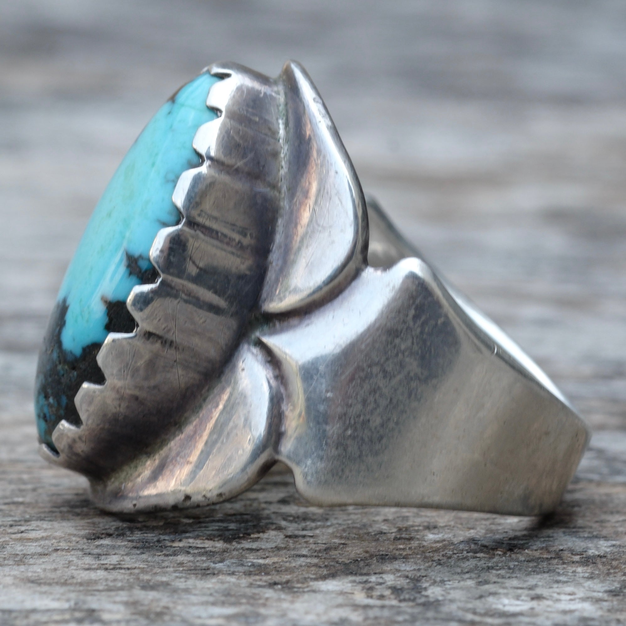 Vintage Sterling Bisbee Turquoise Ring 12