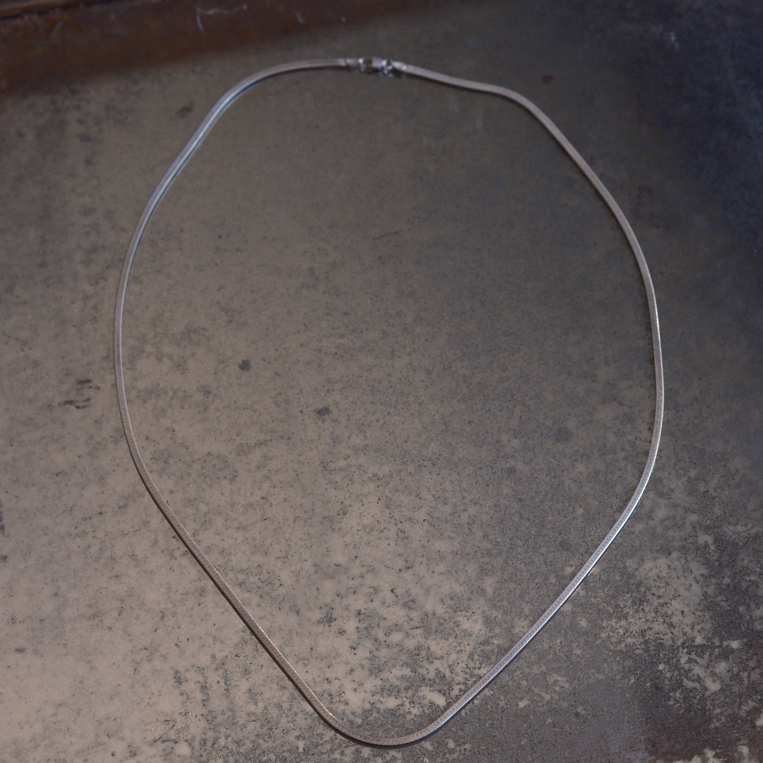 Vintage Sterling Silver Herringbone Necklace 30"