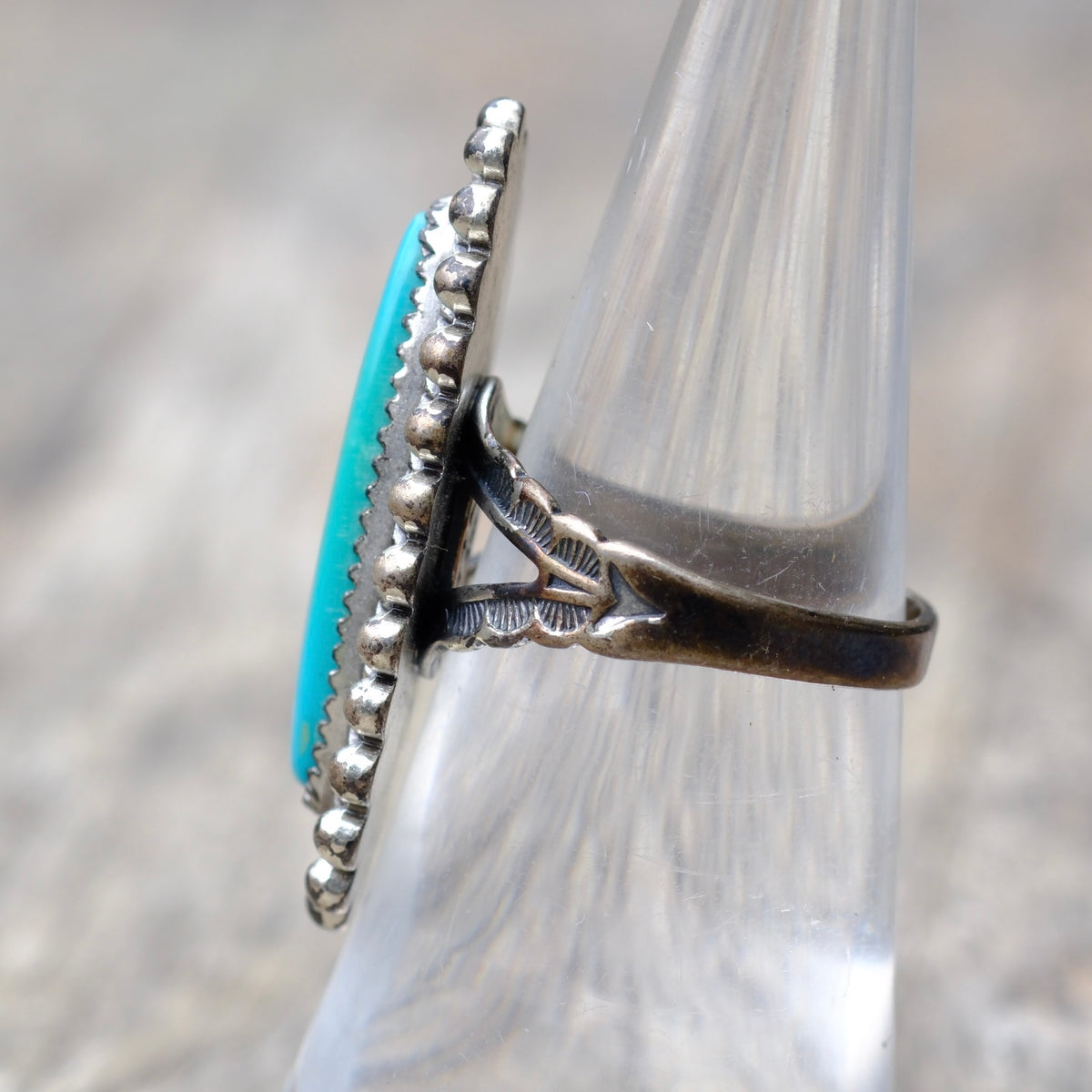 Vintage Sterling Turquoise Ring 6.25