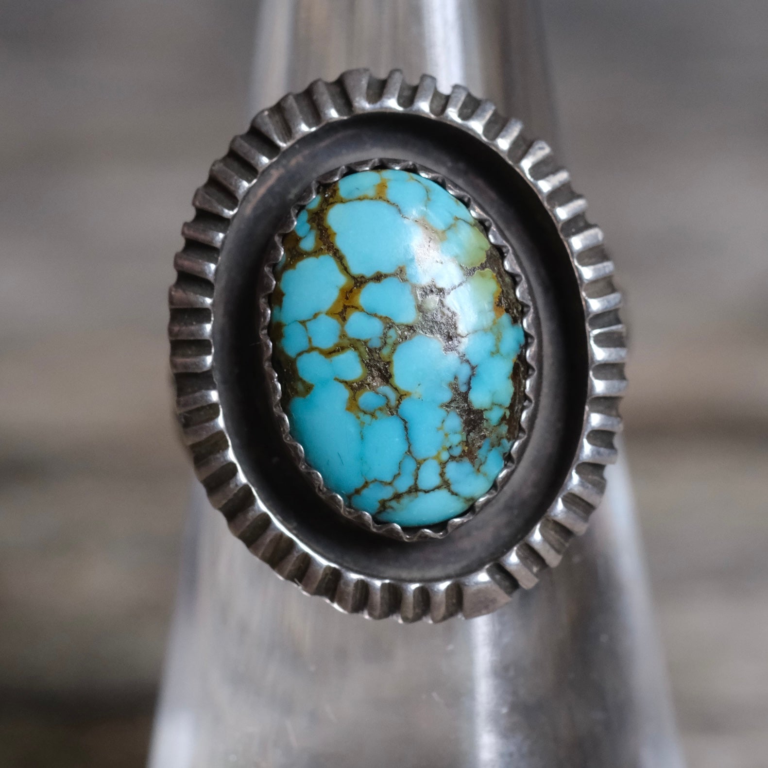 Vintage Sterling Turquoise Ring 6.5