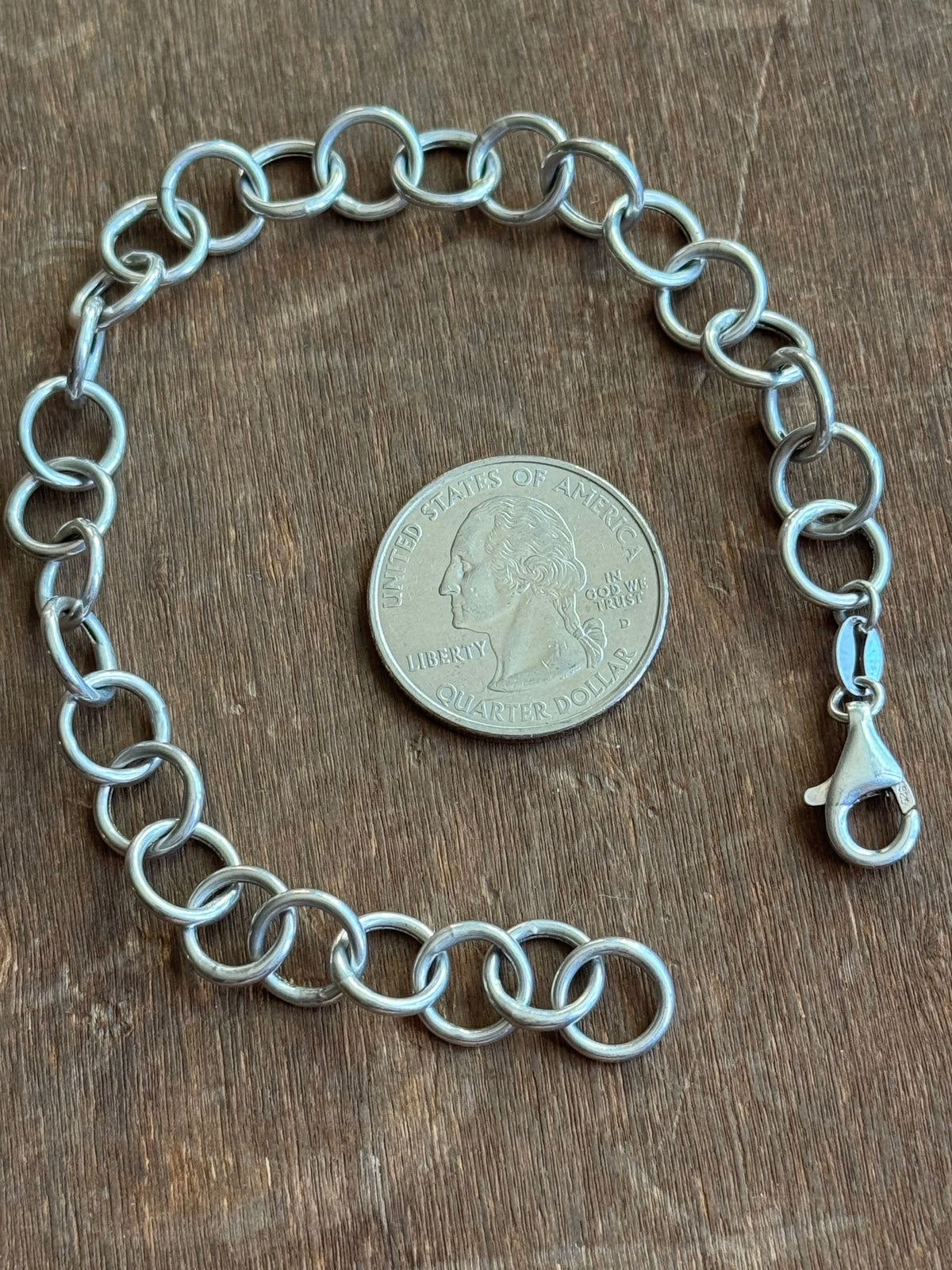 Vintage Sterling Silver 8” Cable Chain Bracelet