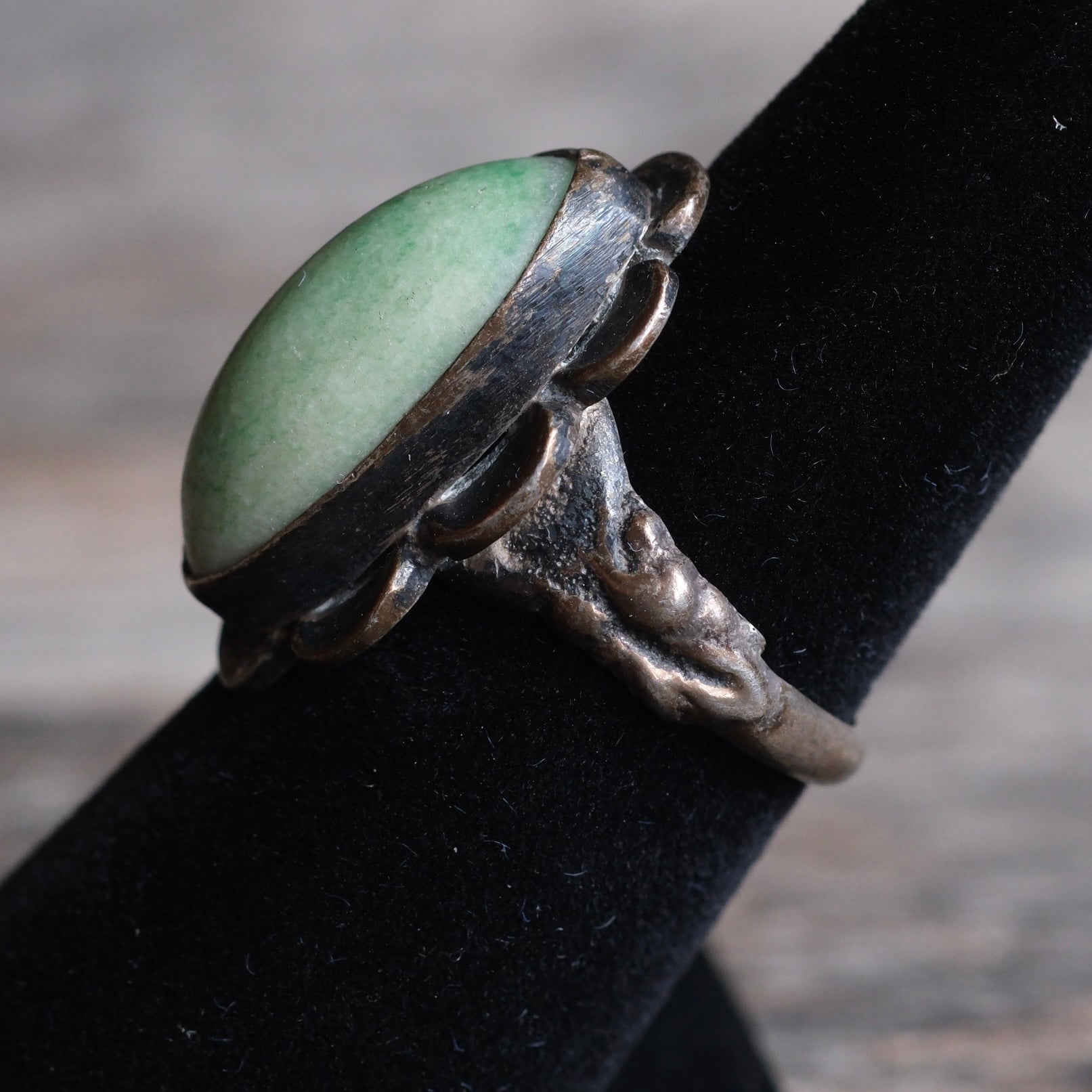 Vintage Sterling Turquoise Florette Ring 6.75