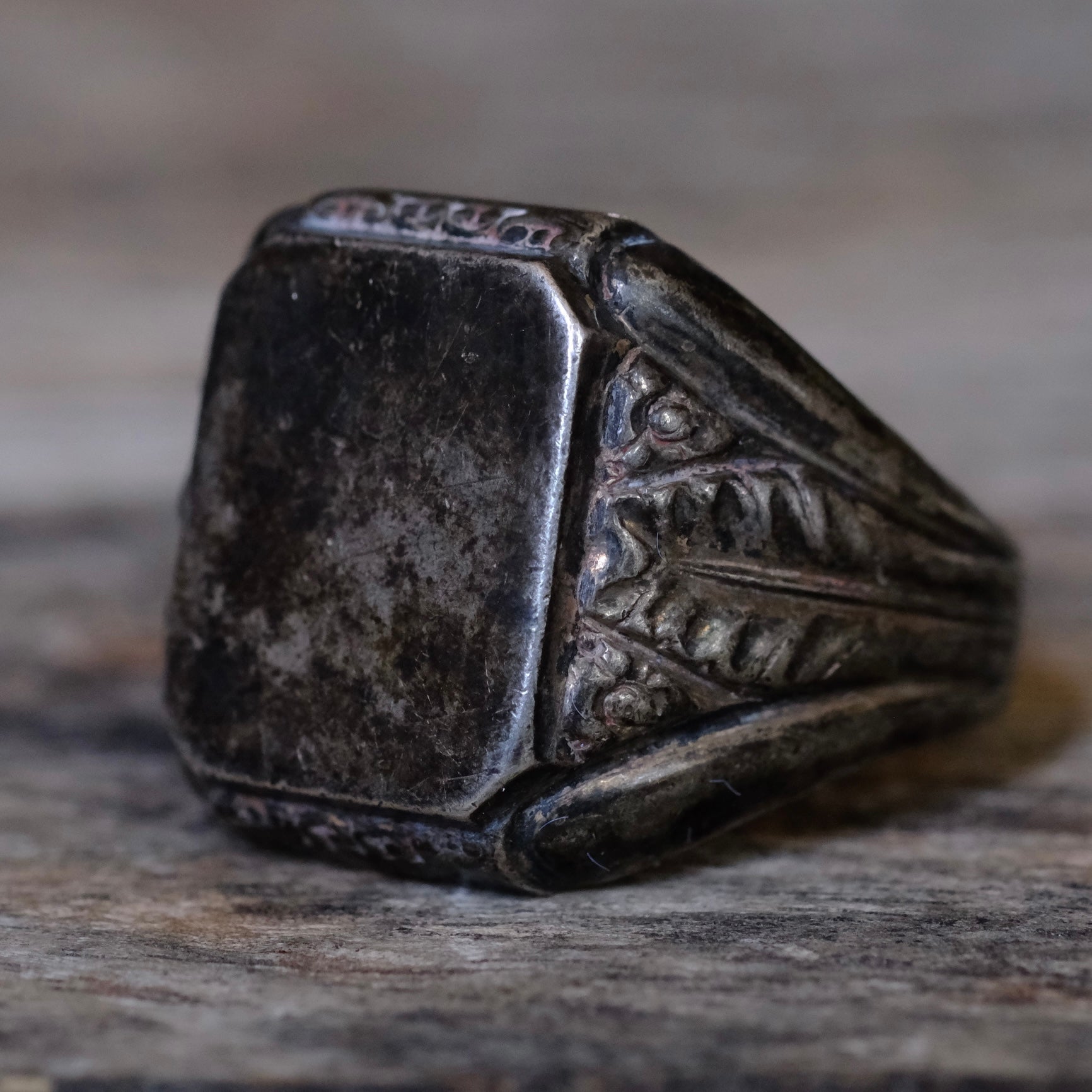 Vintage Sterling Silver Signet Ring 8.5