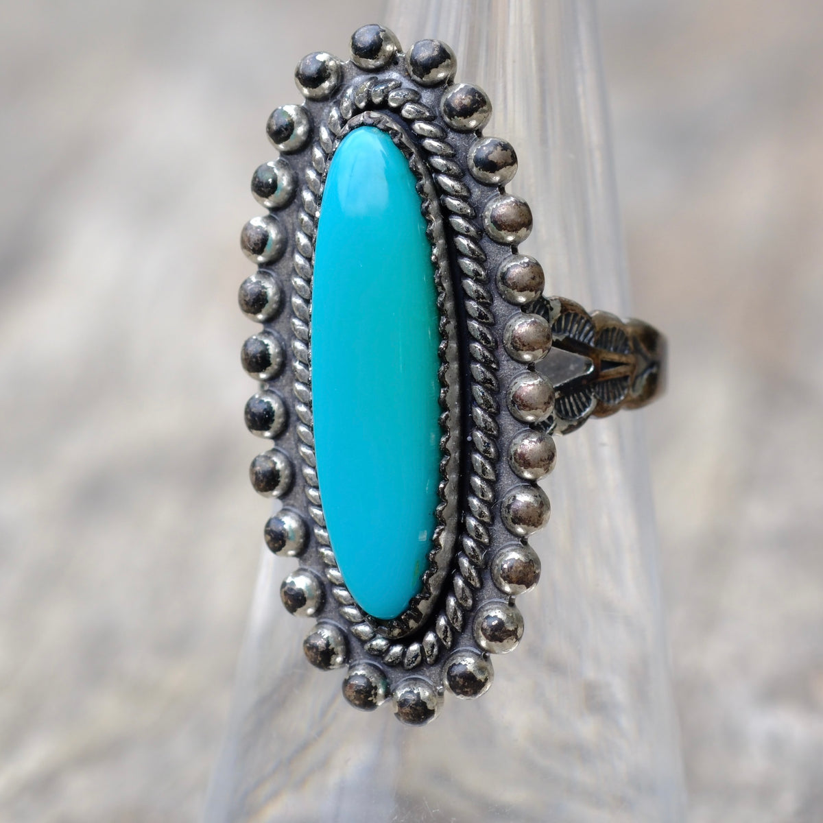 Vintage Sterling Turquoise Ring 6.25