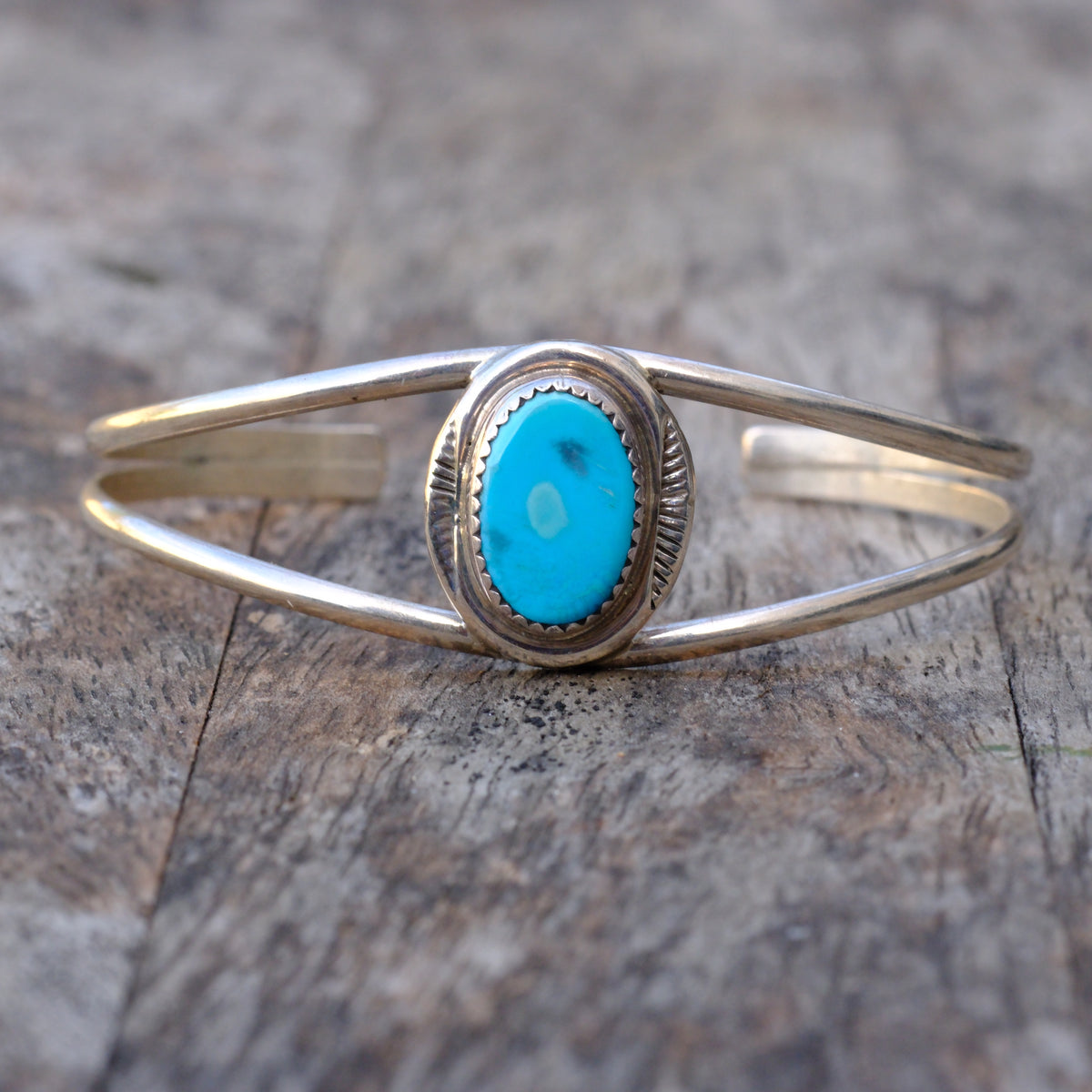 Cuff Vintage Sterling Turquoise Stamped Cuff Bracelet