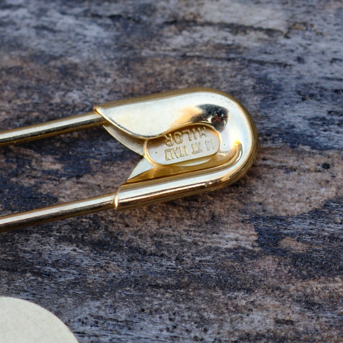 Vintage 14K Gold Cherub Safety Pin