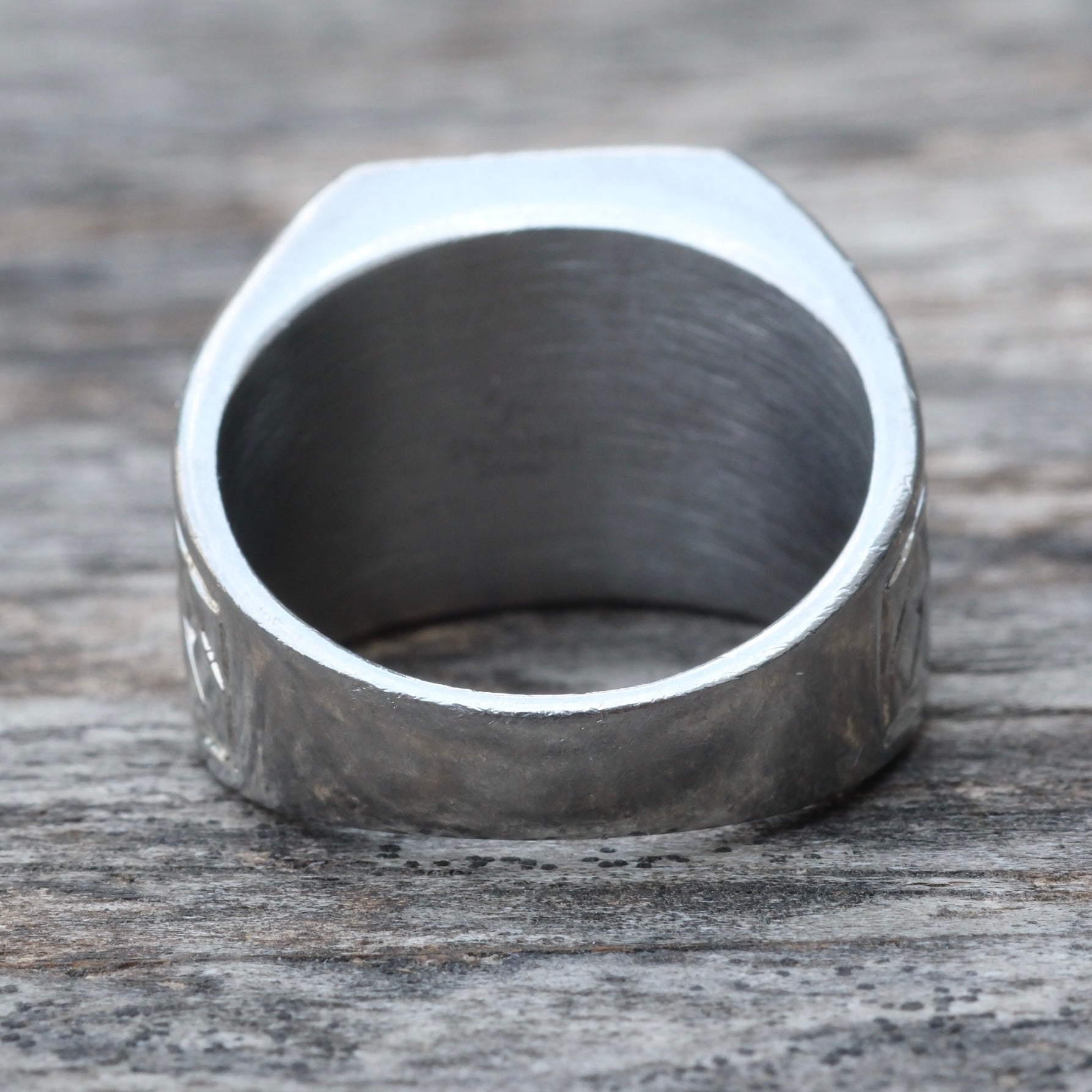 Vintage Sterling D Initial Signet Ring 8