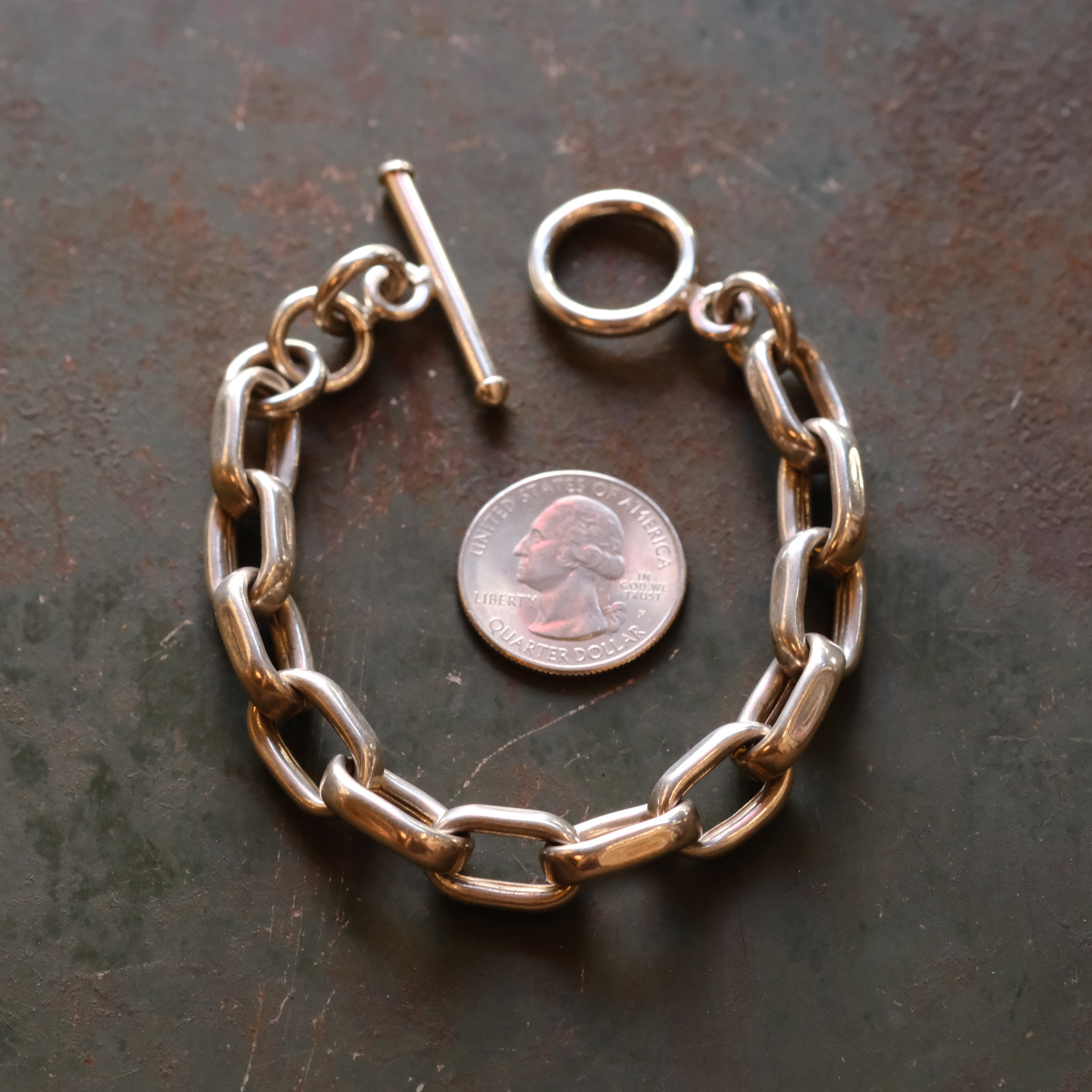 Heavy Vintage Sterling Chain Bracelet