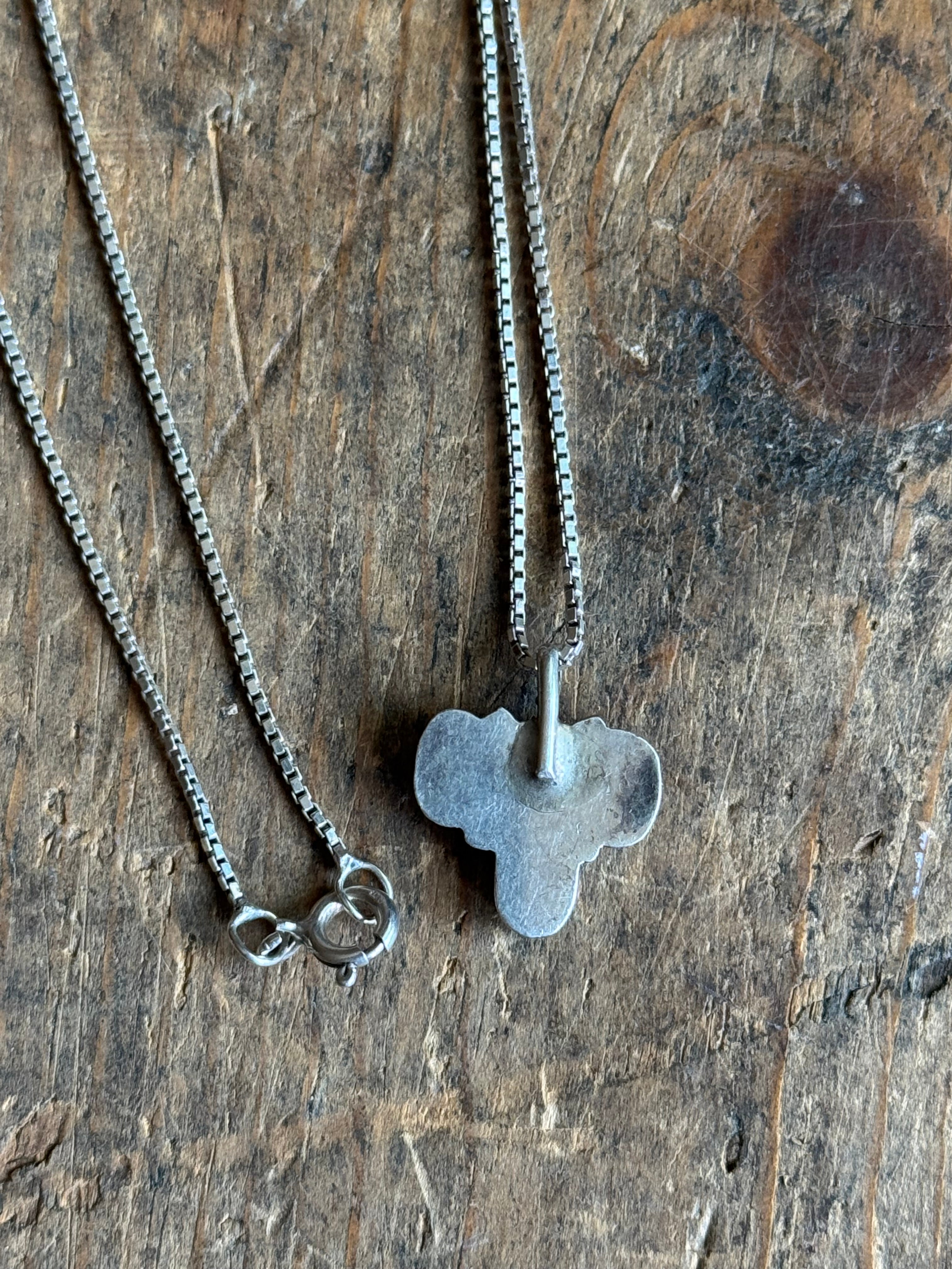Vintage Sterling Silver Multistone Cluster Necklace