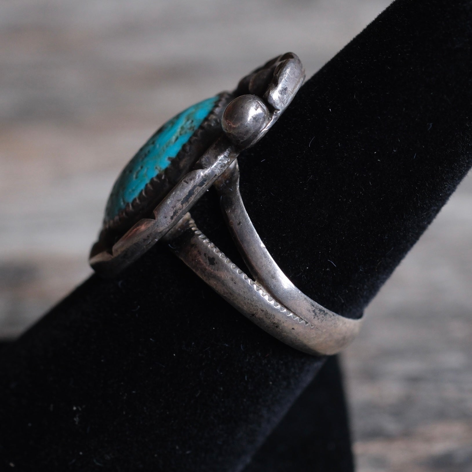 Vintage Sterling Turquoise Ring 7.25