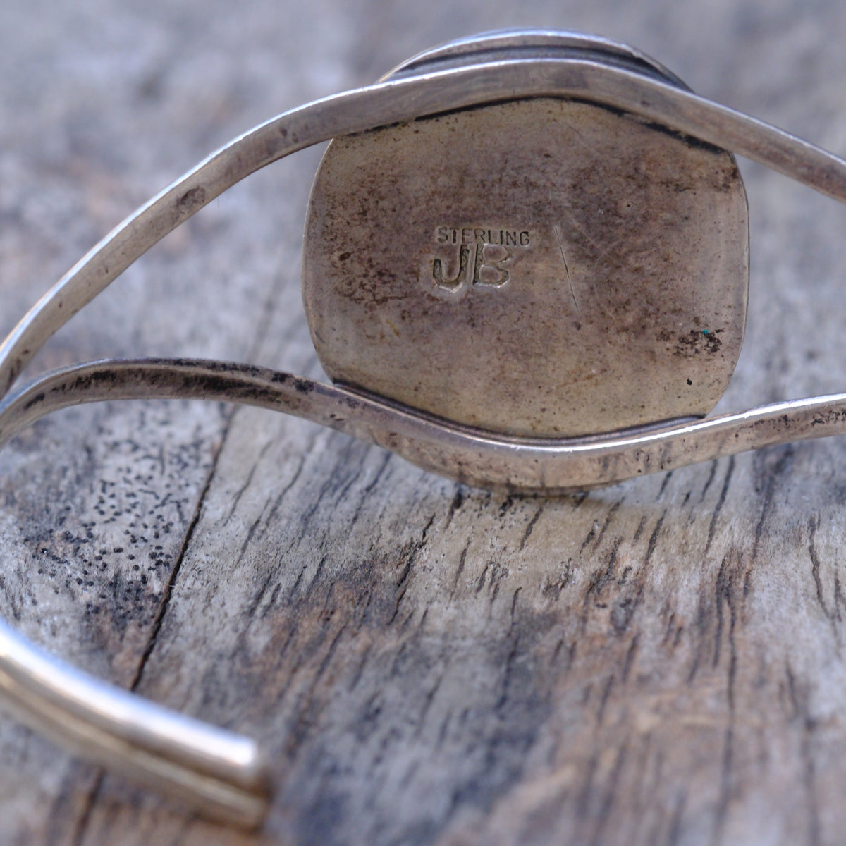 Vintage Sterling Turquoise Shadowbox Cuff Bracelet