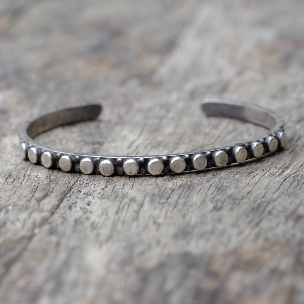 Vintage Sterling Silver Stamped Cuff Bracelet