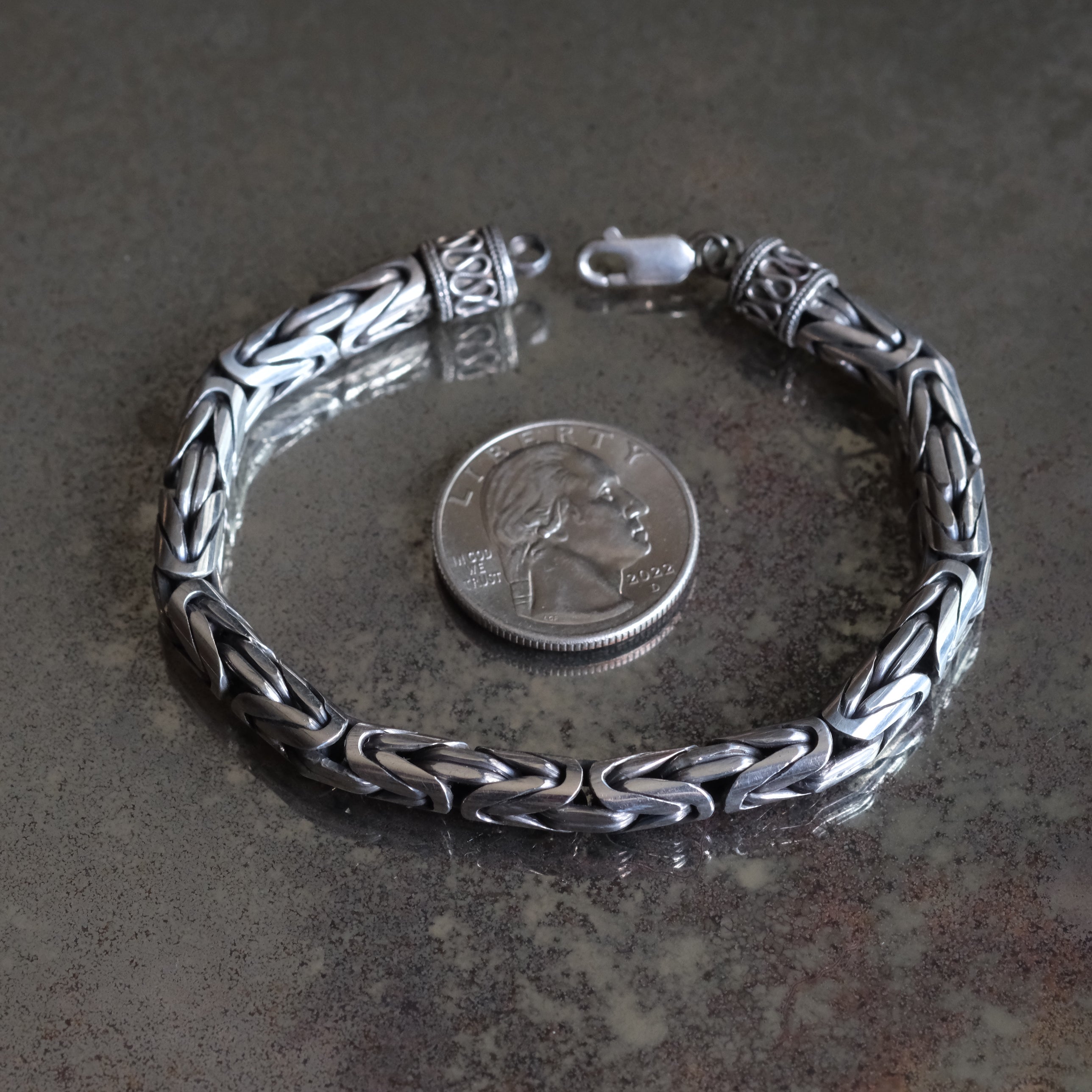 Vintage Sterling Silver Byzantine Bracelet 8"