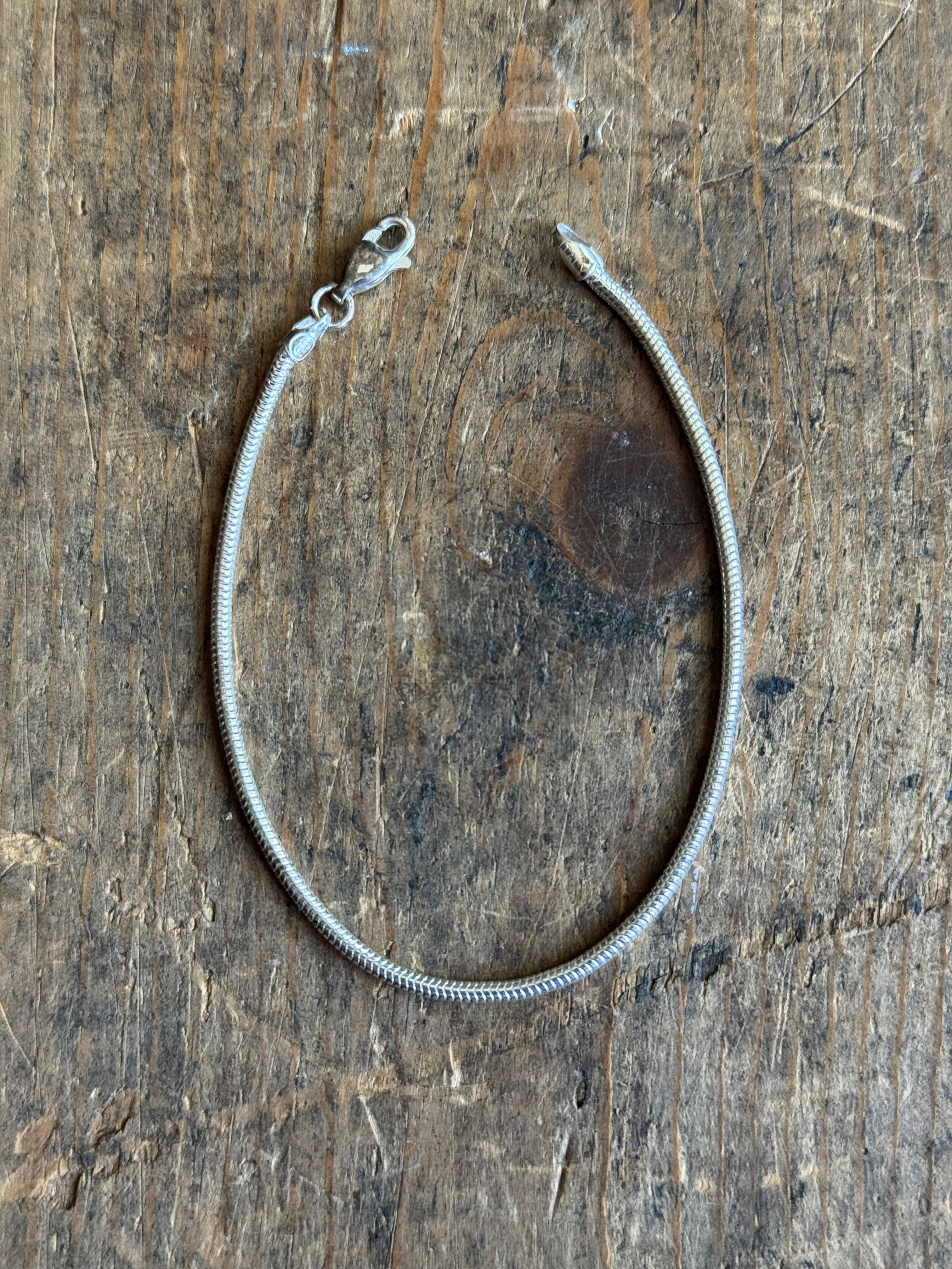 Vintage Sterling Silver Snake Chain Bracelet 6.75"