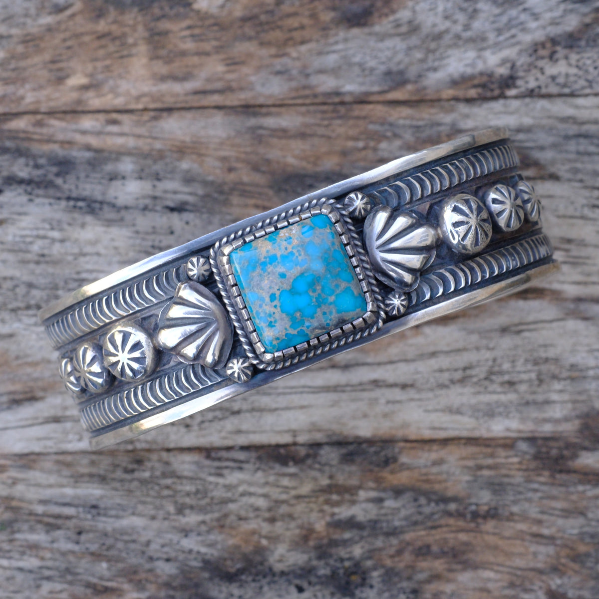 Sterling Silver Vernon Begay Stamped Cuff Bracelet