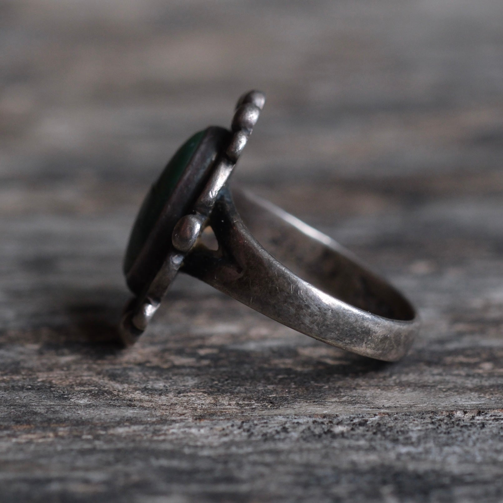 Vintage Sterling Turquoise Ring 4.75