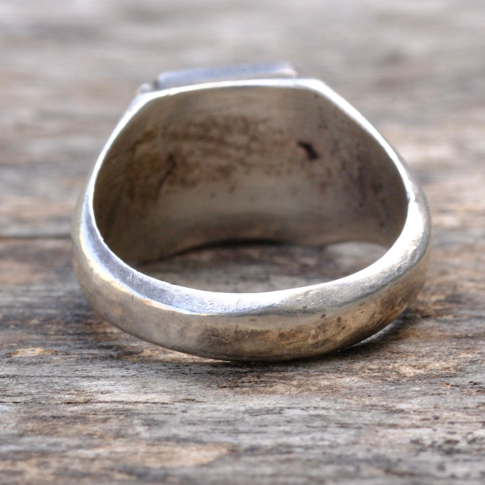 Vintage Sterling Multistone Inlay Ring 10.75