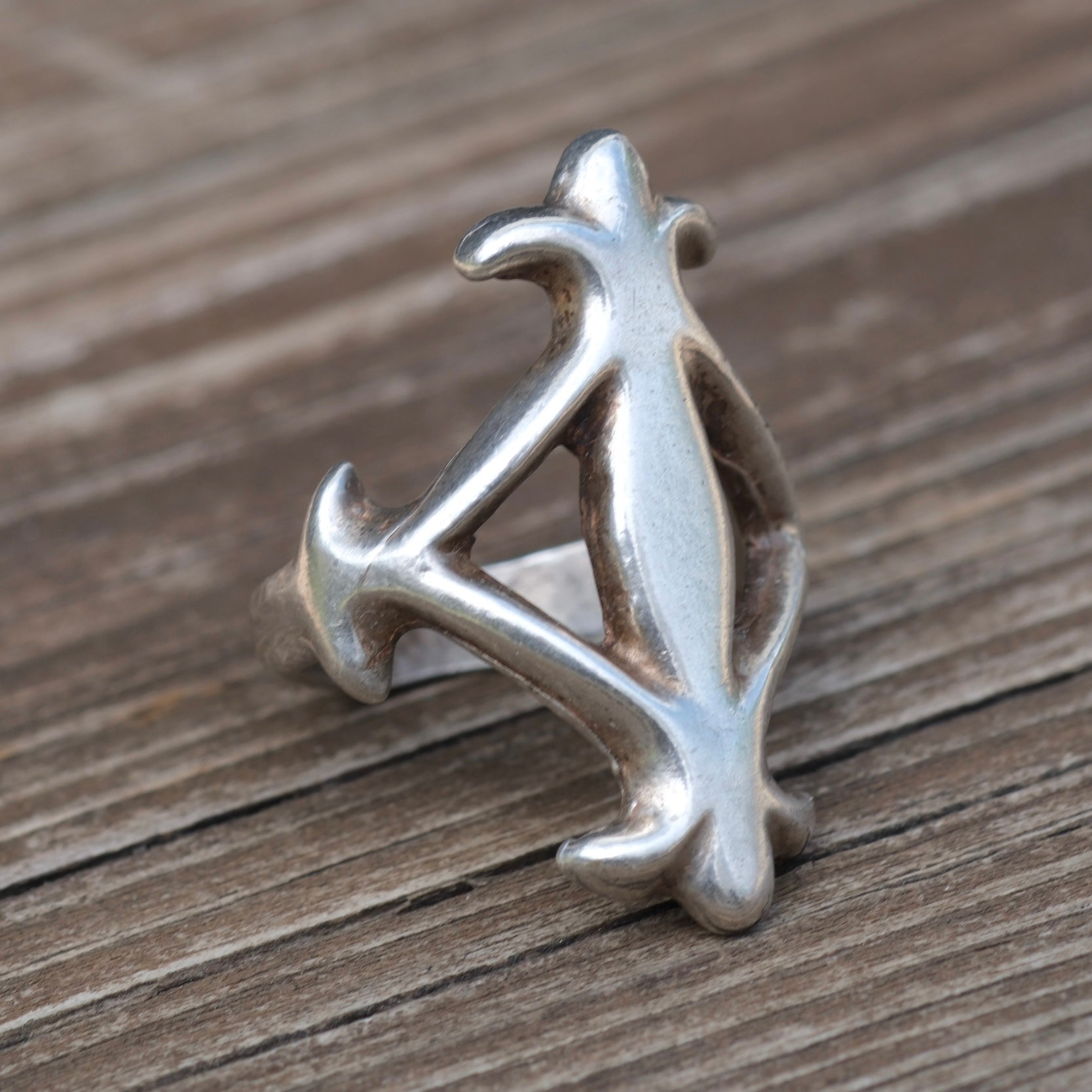 Vintage Sterling Silver Sandcast Ring 5.75