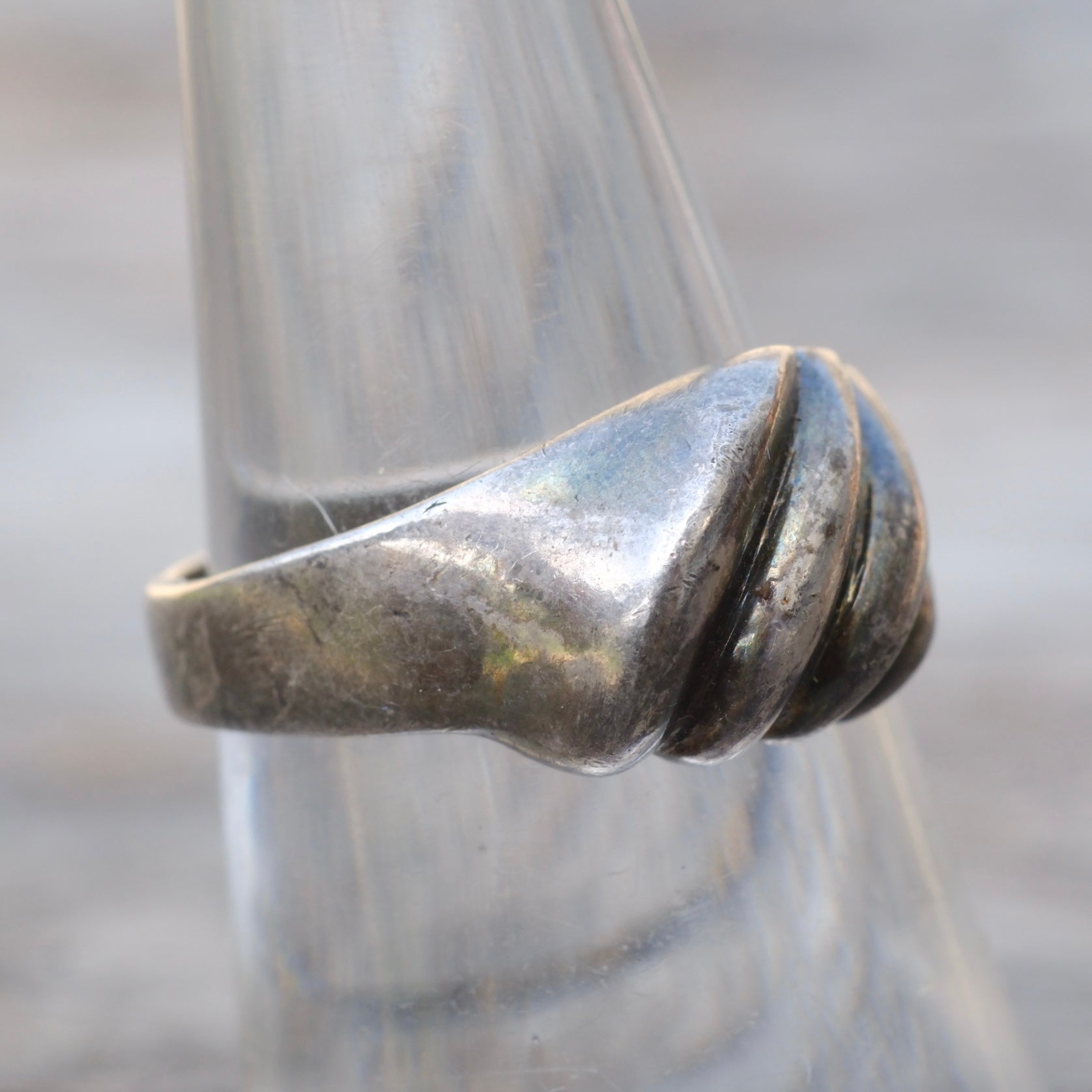 Vintage Sterling Modernist Ring 6.5
