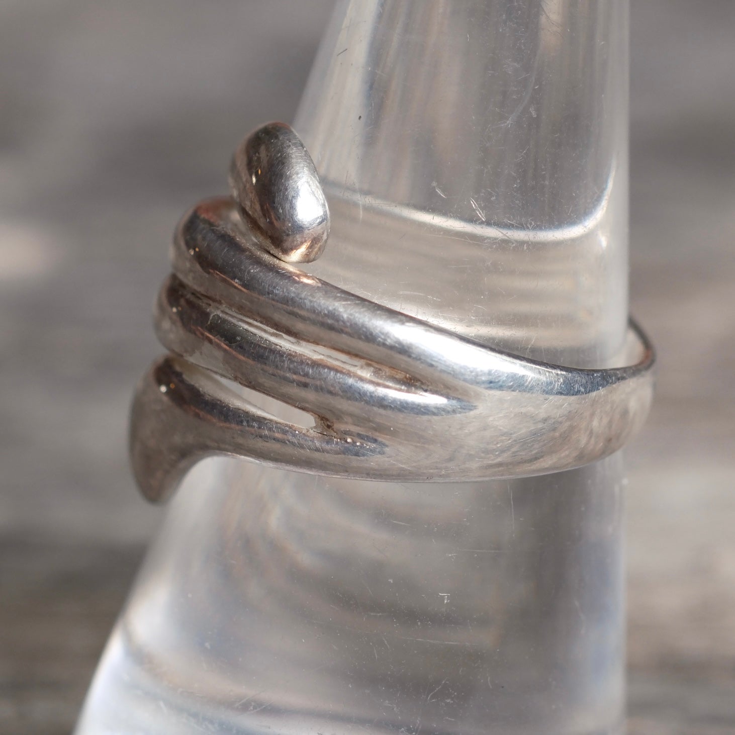 Vintage Sterling Silver Modernist Ring 8.25