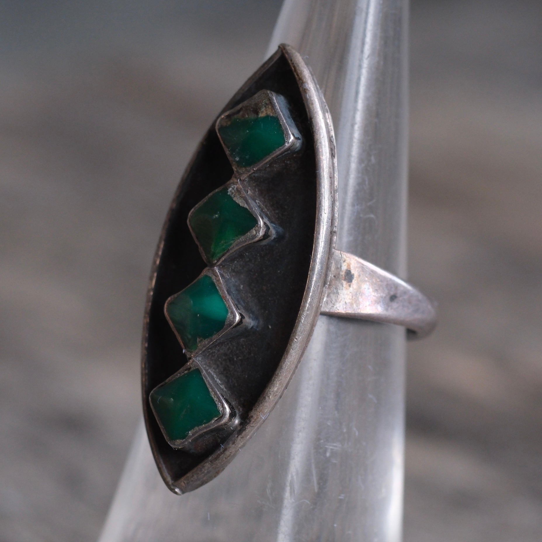 Vintage Sterling 4-Stone Turquoise Ring 5