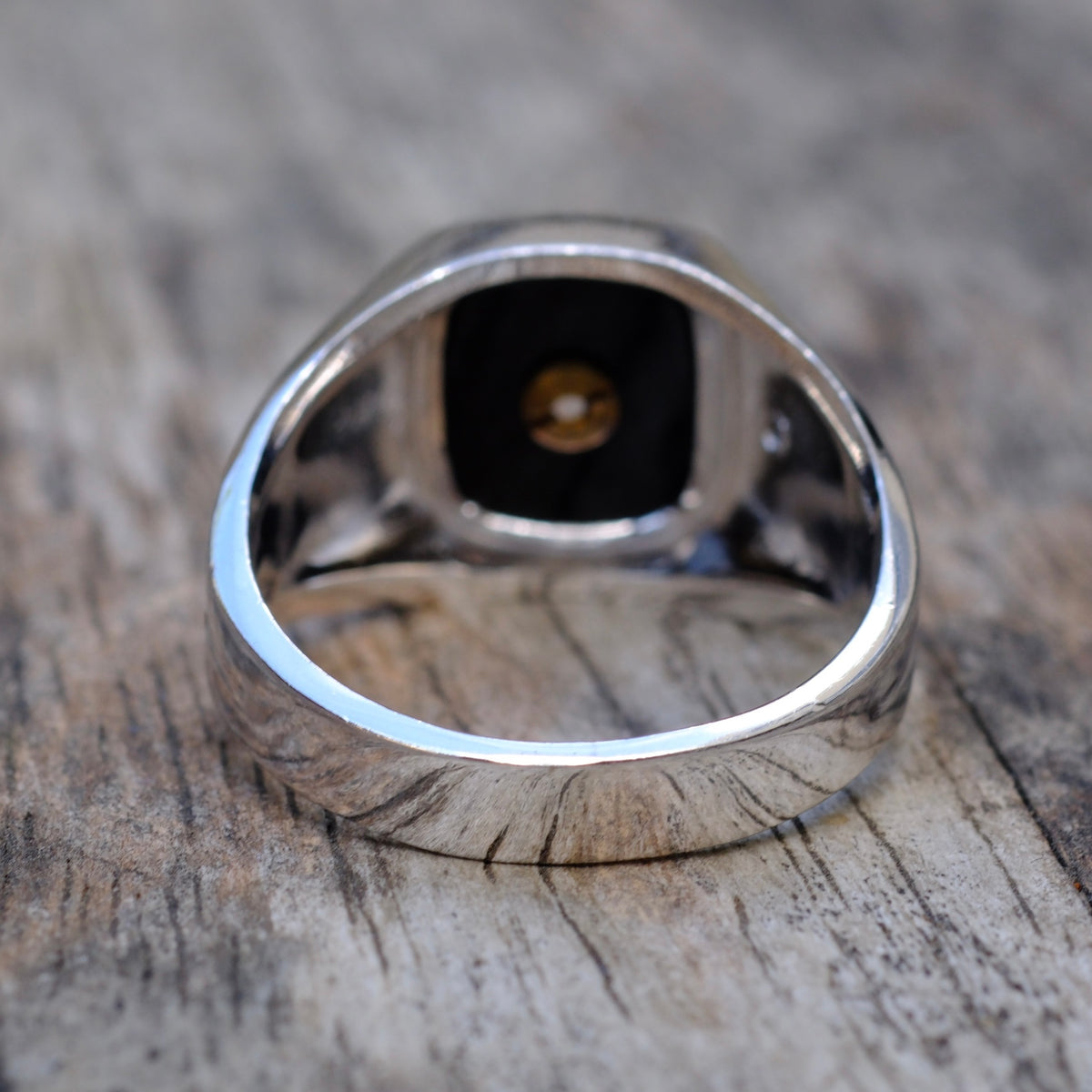 Vintage Sterling U Initial Signet Ring 10