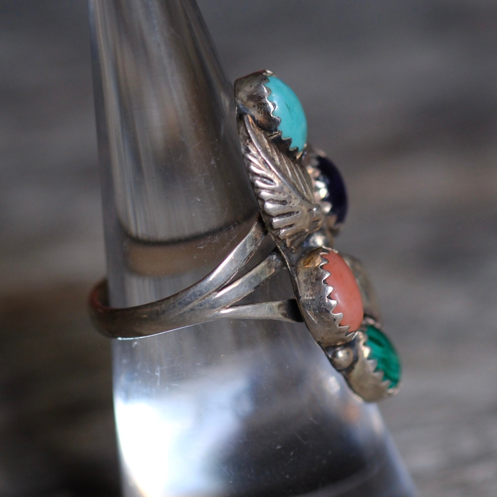Vintage Sterling Multistone Cluster Ring 6.5