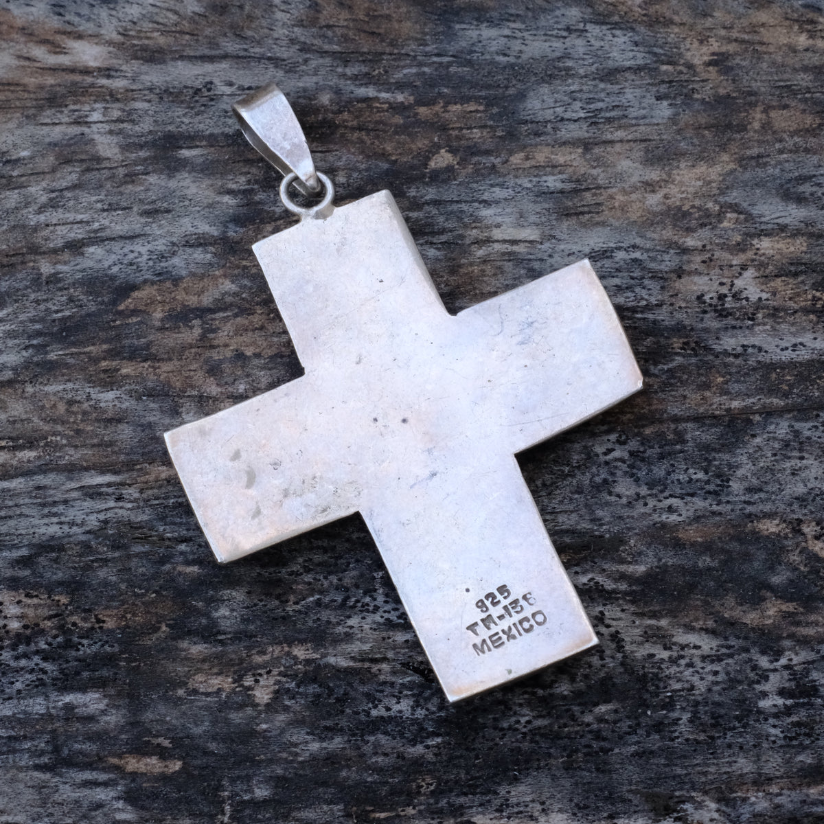 Vintage Sterling Multi Stone Cross Pendant 