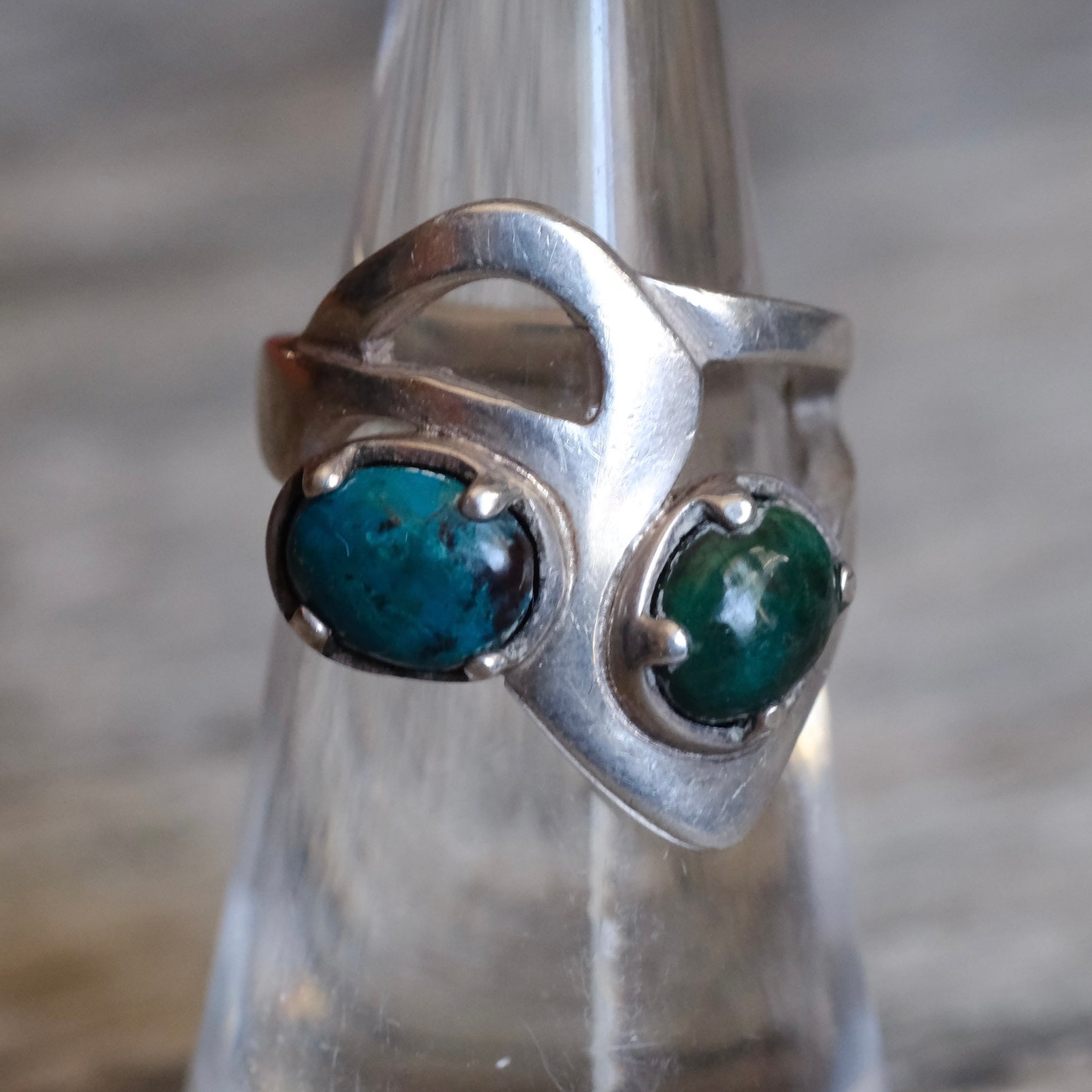Vintage Sterling Chrysocolla Ring 5.25