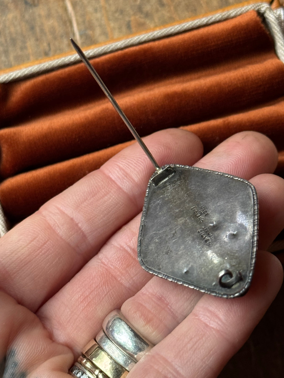 Vintage Sterling Silver Butterfly Wing Ship Pin