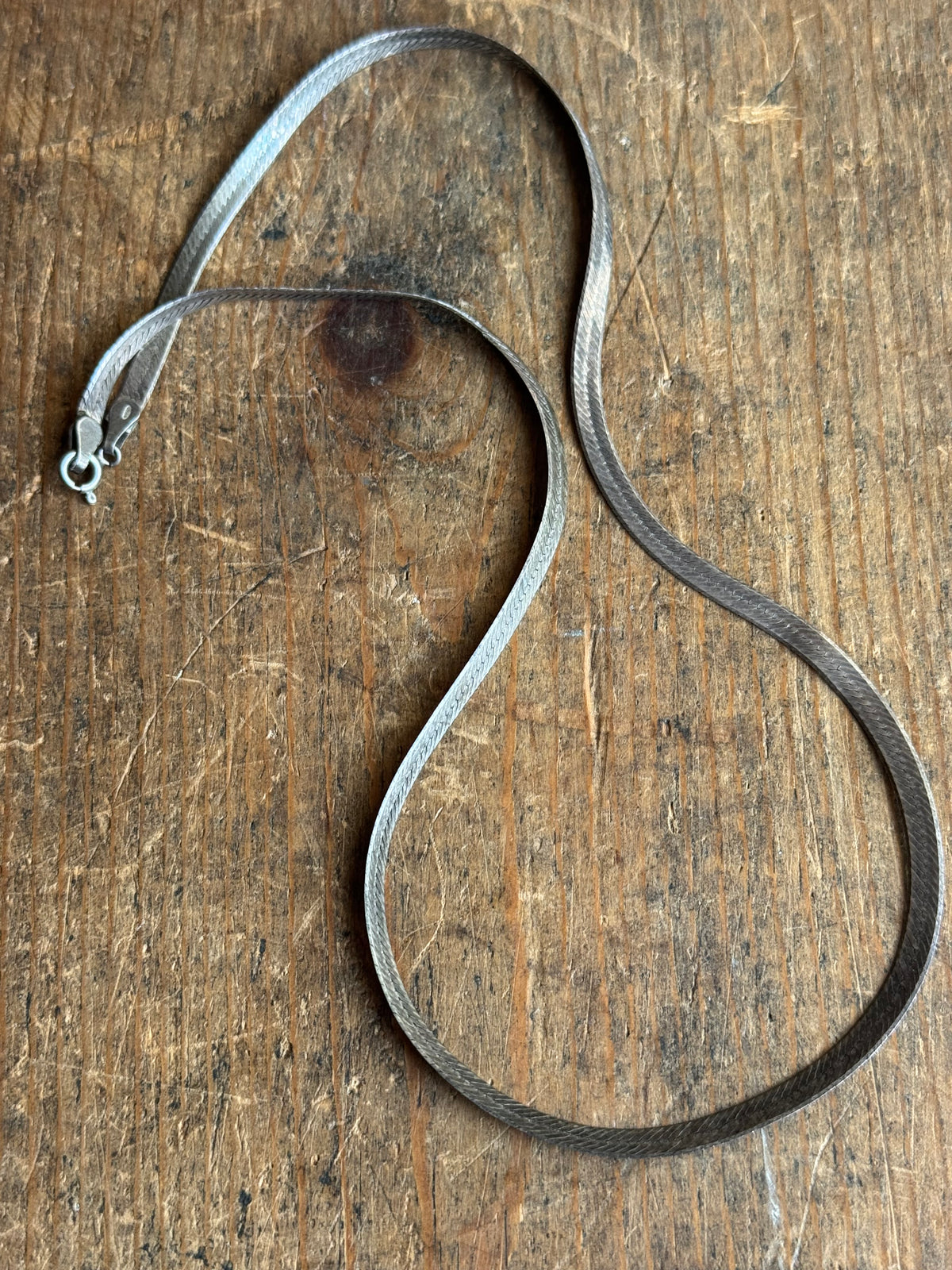 Vintage Sterling Silver 19.5” Herringbone Chain