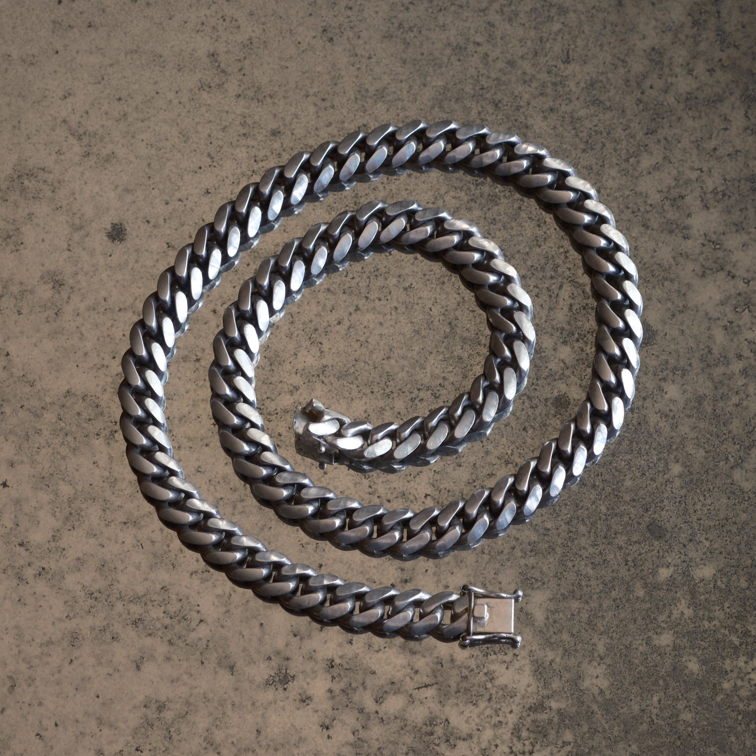 HEAVY Vintage Sterling Curb Chain Necklace 22.5"