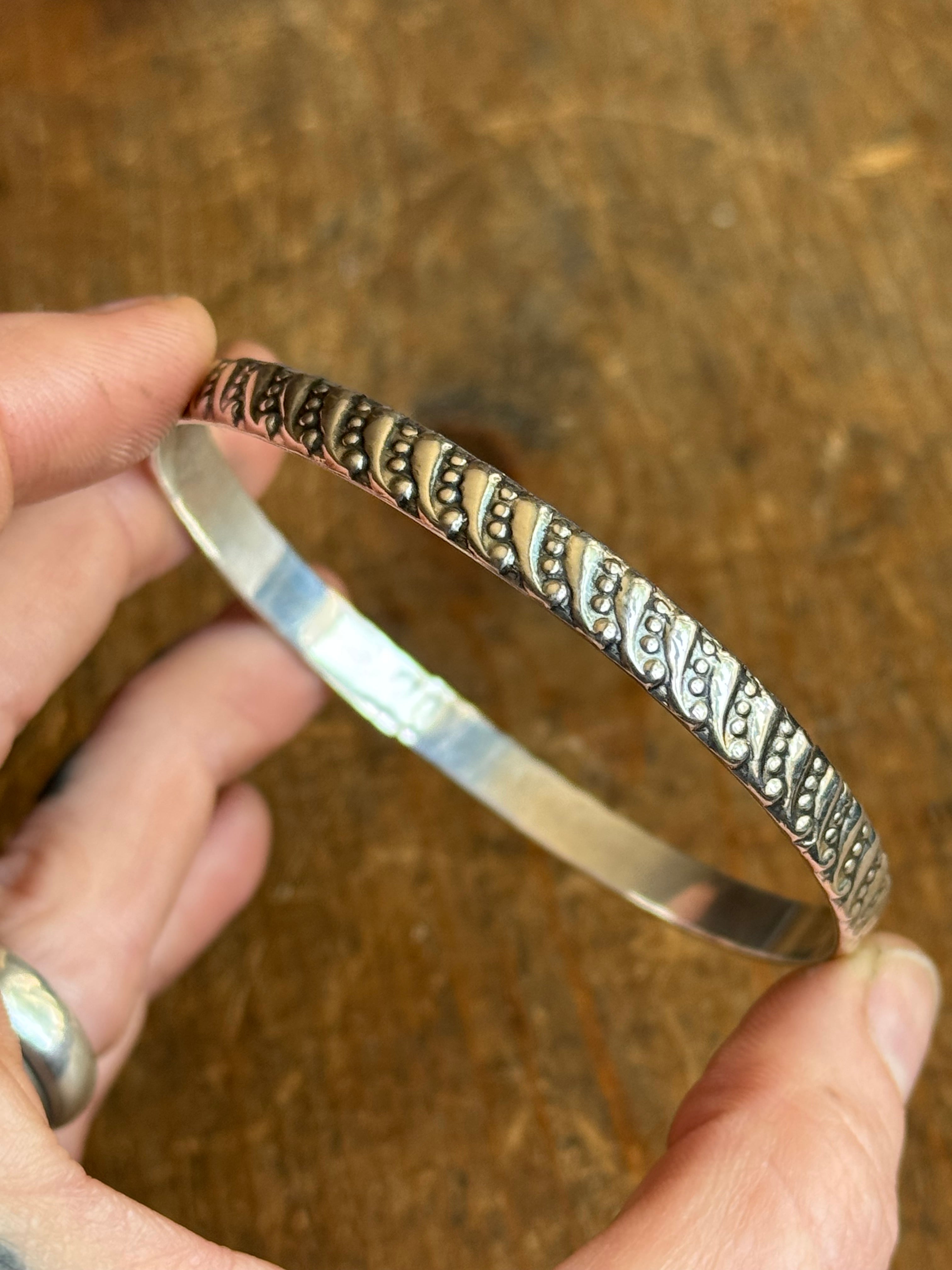 Vintage Sterling Silver Dappled Bangle