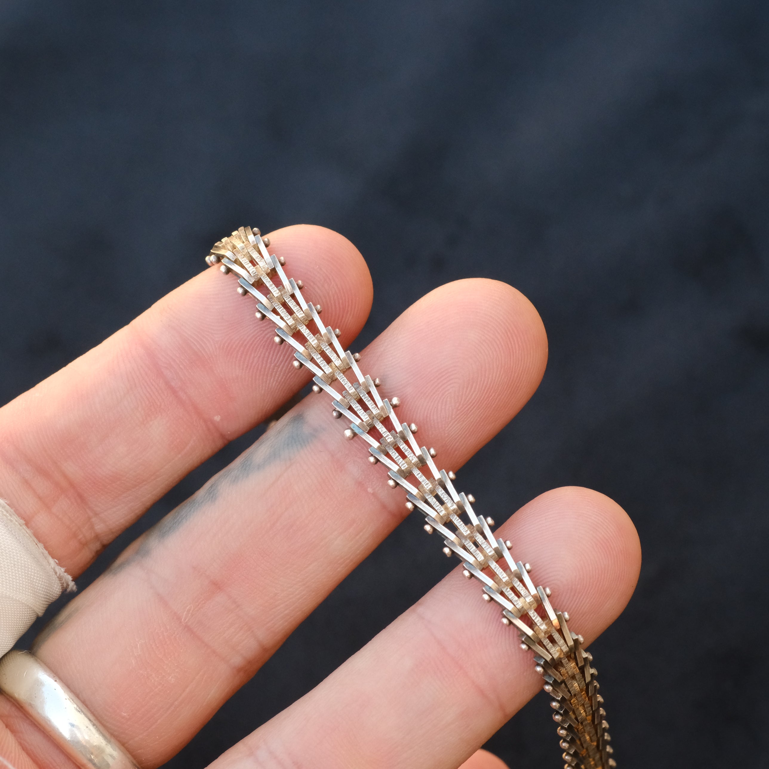 Vintage Sterling Silver Arrowlink Bracelet