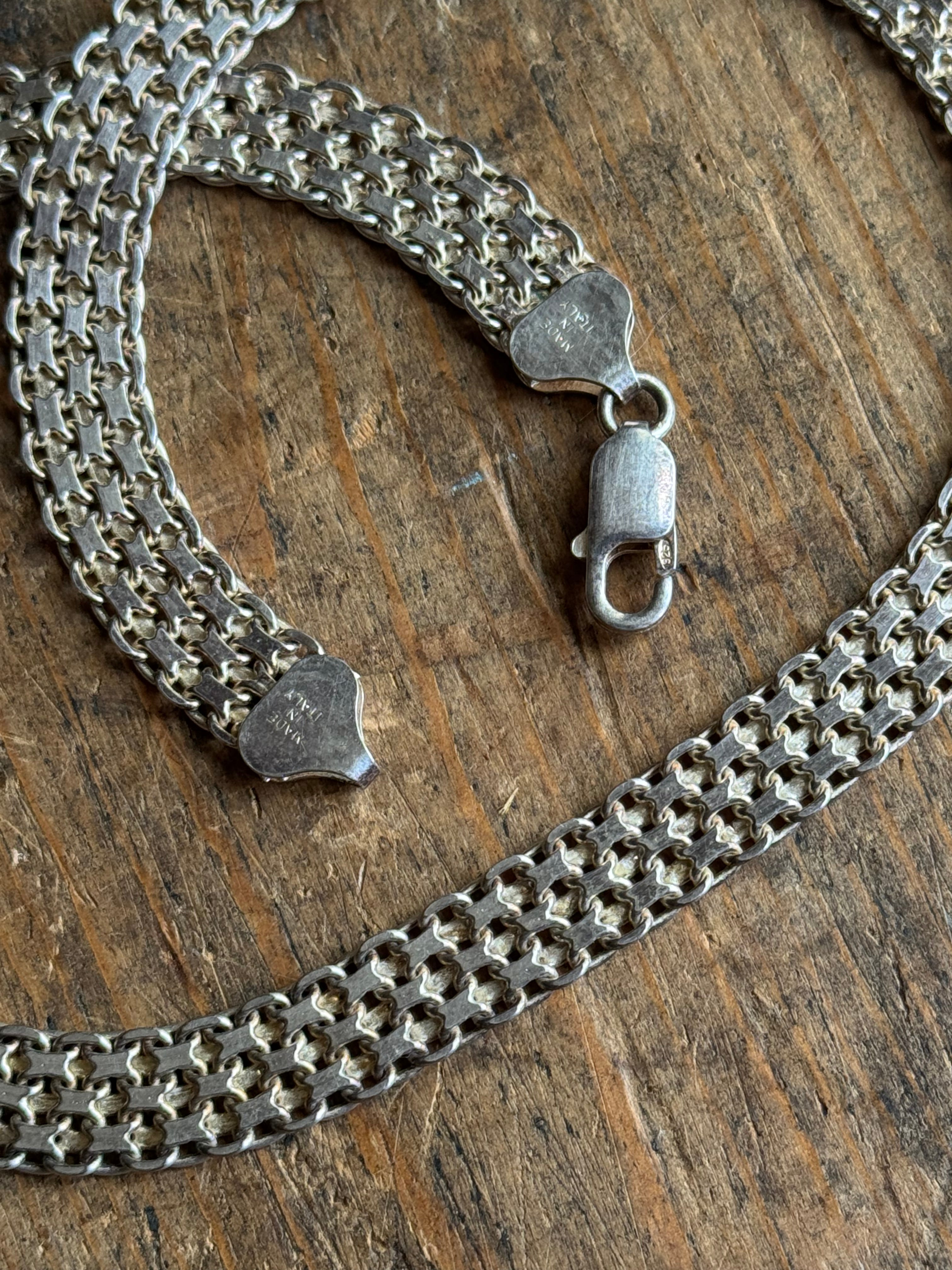 Vintage Sterling Silver 18” Woven Link Chain