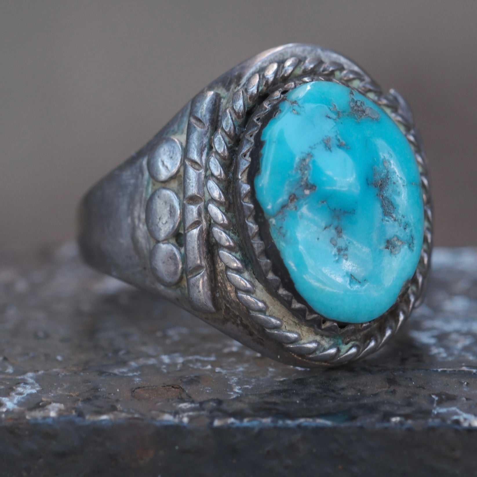 Vintage Sterling Turquoise Ring 11