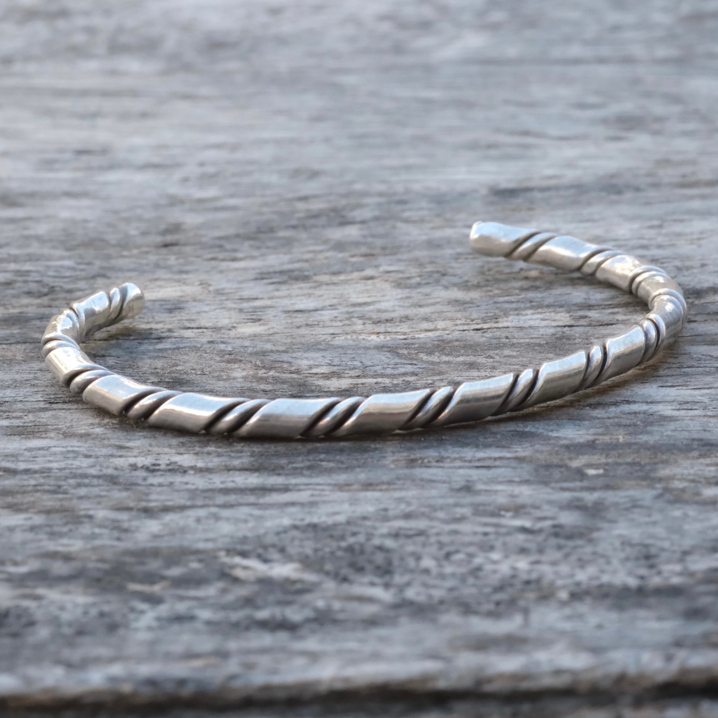 Vintage Sterling Silver Plated Twisted Cuff Bracelet