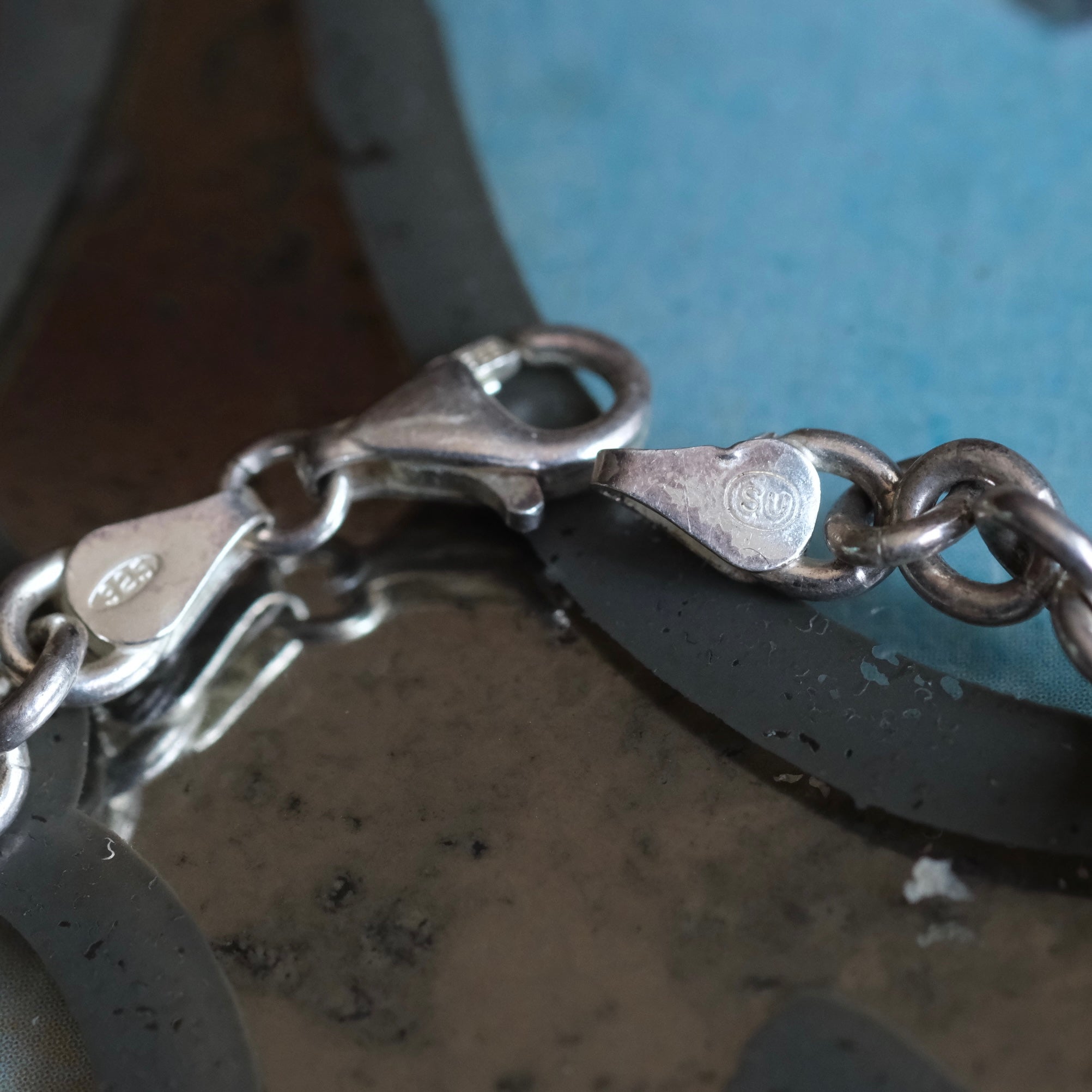 Vintage Sterling Rolo Chain Bracelet 7"