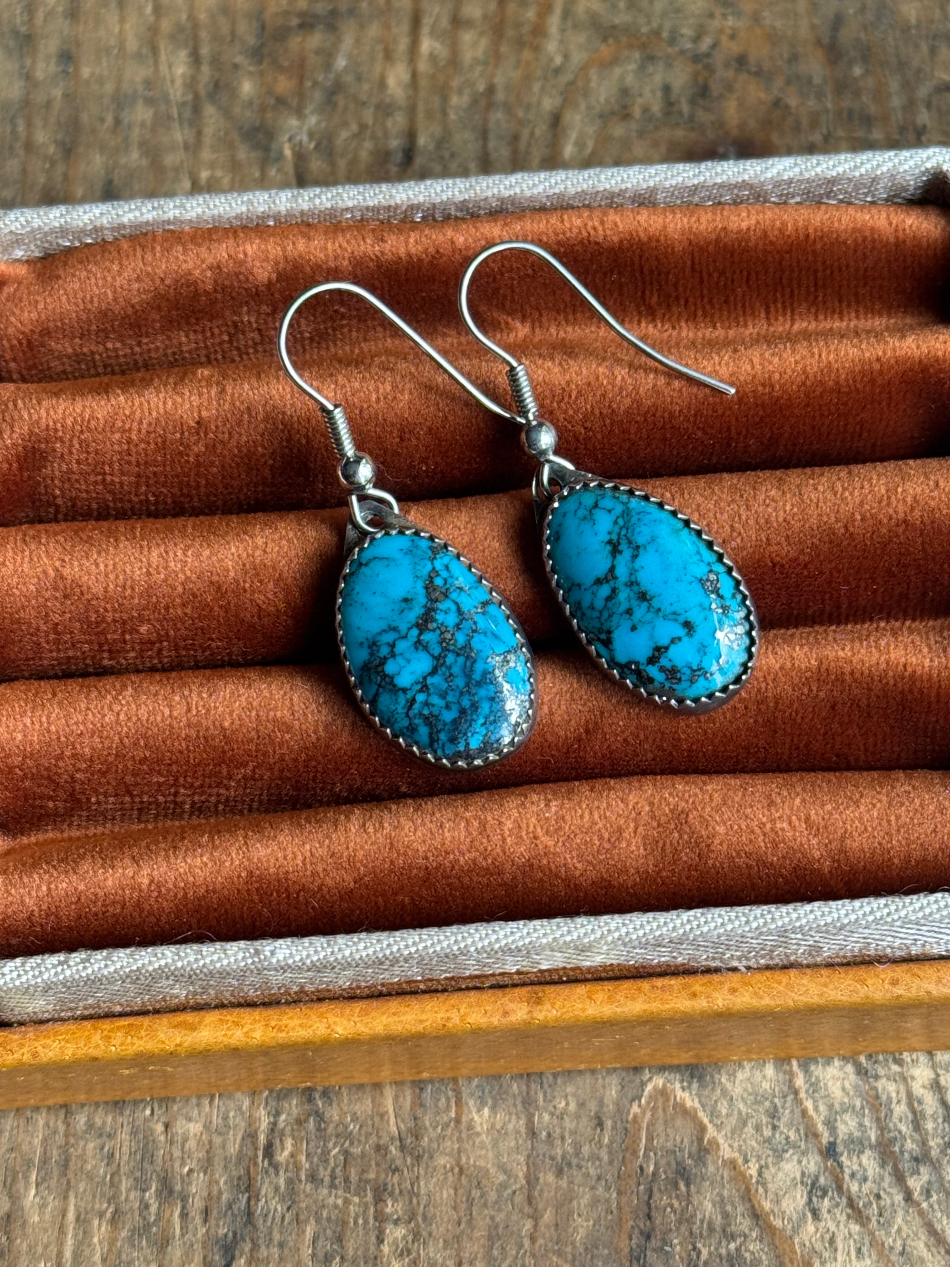 Vintage Sterling Silver Turquoise Earrings