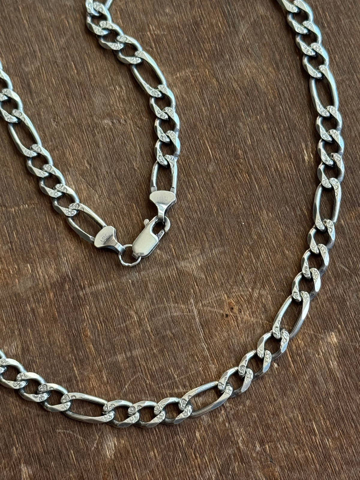Vintage Sterling Silver 20” Figaro Chain