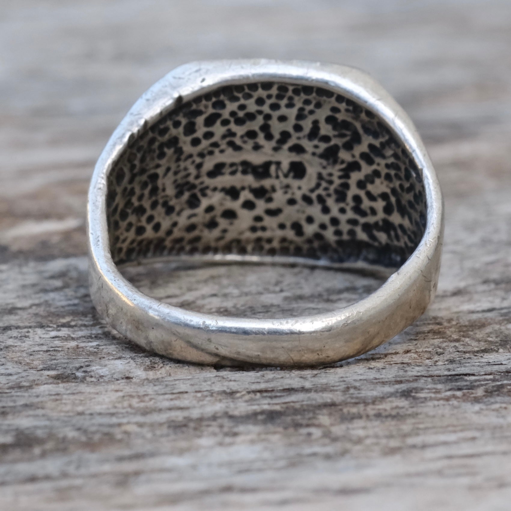 Vintage Sterling Eagle Mountain Signet Ring 9.25
