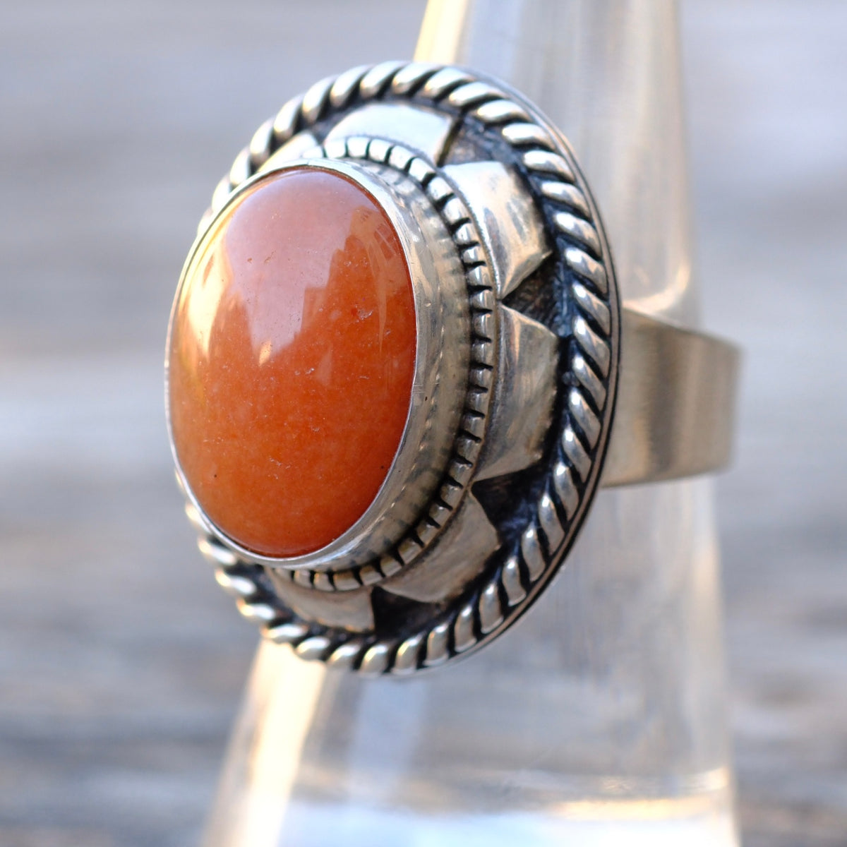 Vintage Sterling Carnelian Ring 7.75