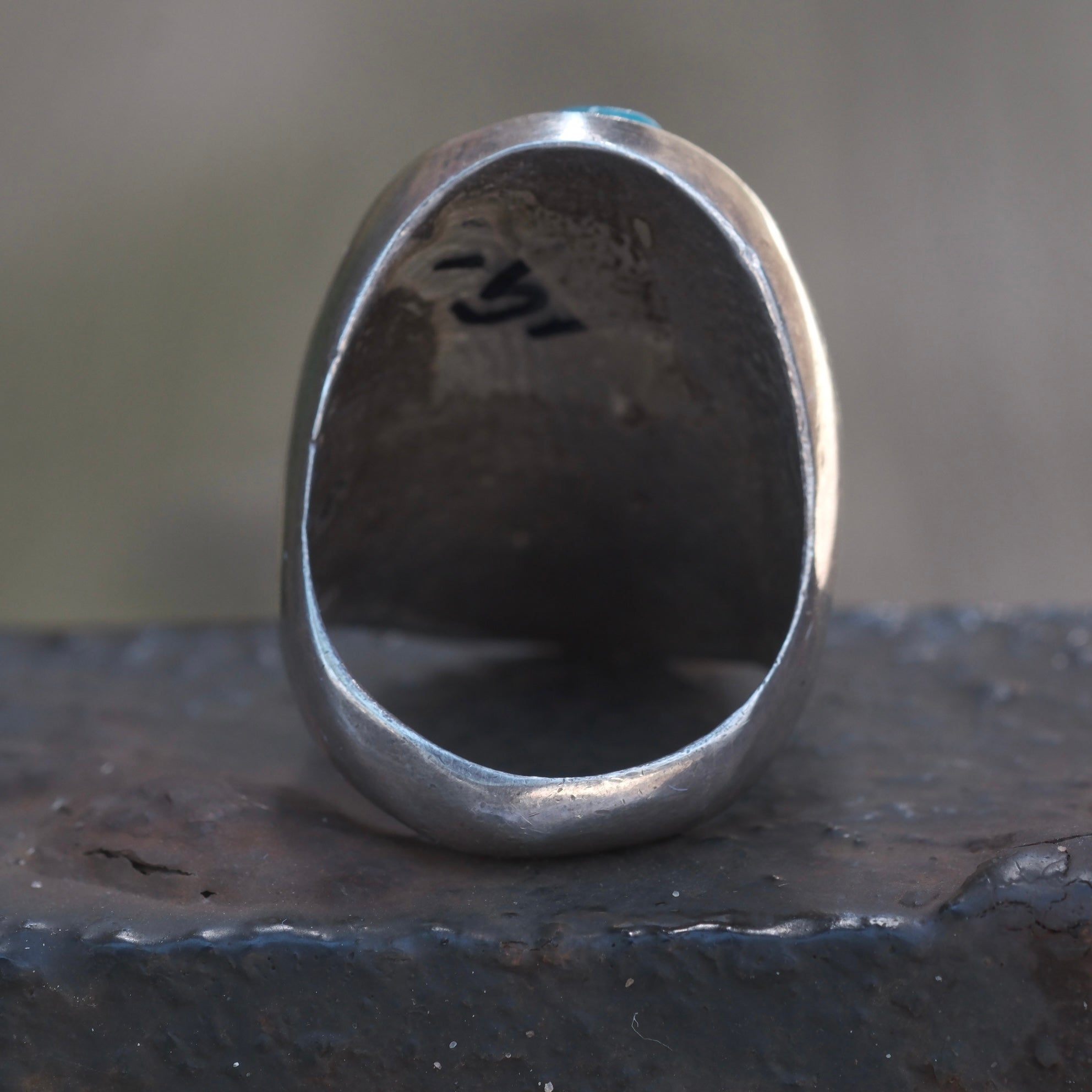 Vintager Sterling Turquoise and Mother Of Pearl Inlay Ring 9