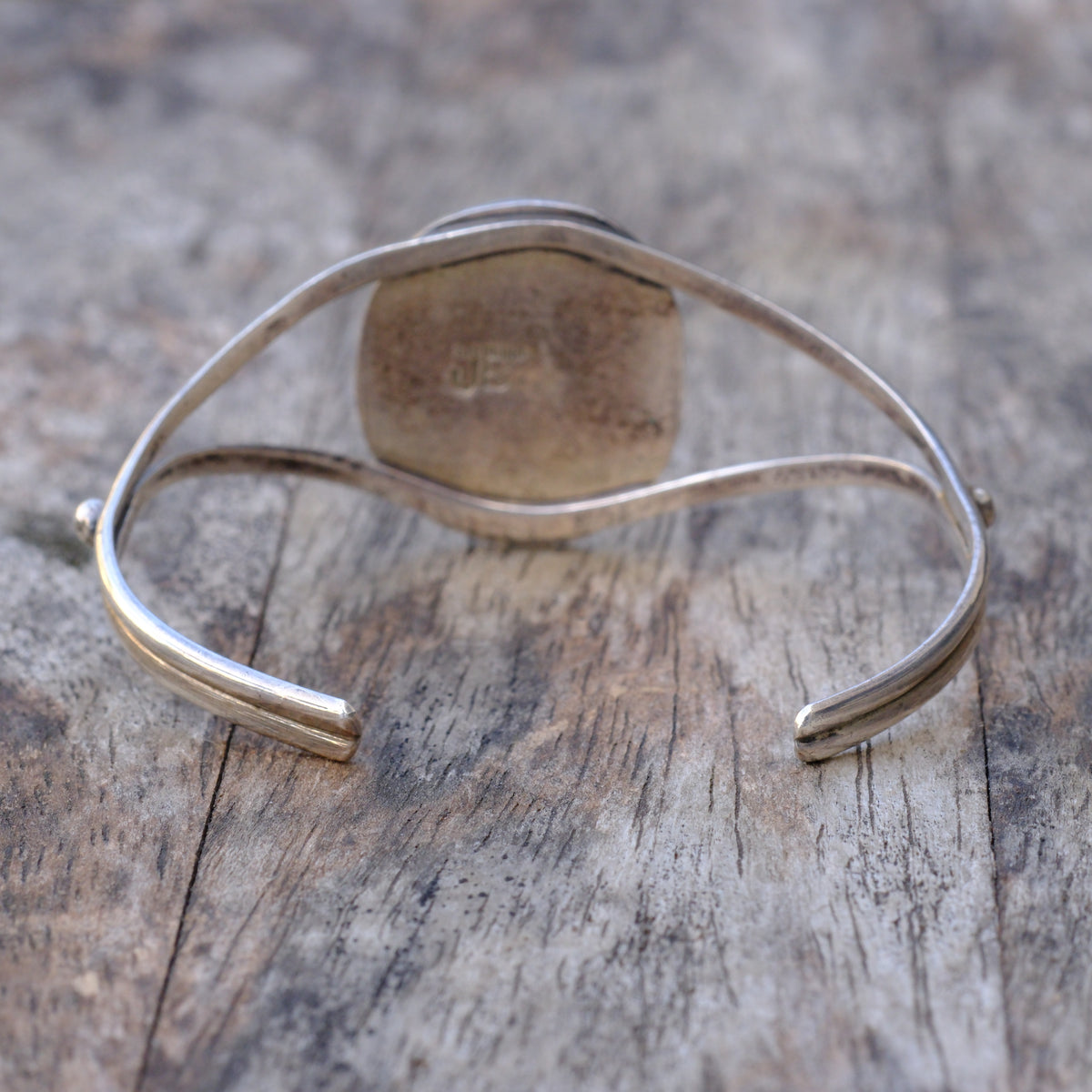 Vintage Sterling Turquoise Shadowbox Cuff Bracelet