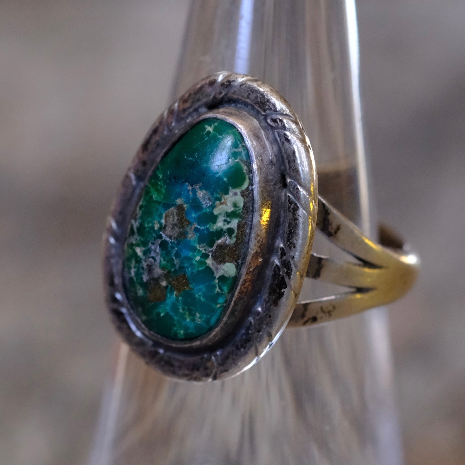 Vintage Sterling Turquoise Ring 6.5
